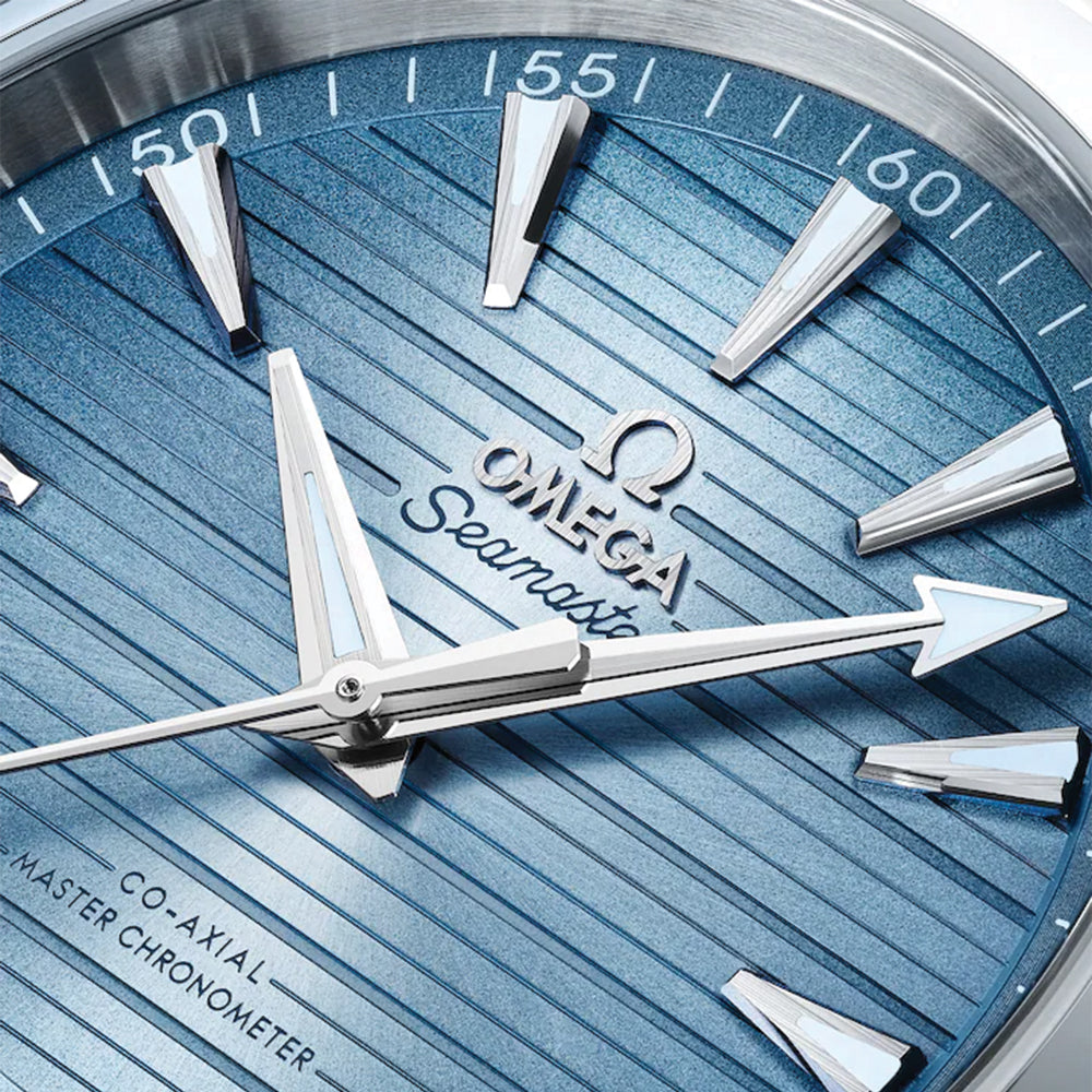 Omega Seamaster Aqua Terra 150M Co-Axial Master Chronometer 41mm Blue Dial Men's Watch on Rubber Strap - Luxury Dive Watch for Swimming, Sailing & Everyday Wear