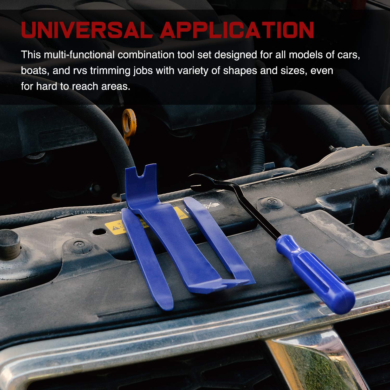 Nilight 5-Piece Car Trim Removal Tool Kit - Auto Panel Fastener Remover Set for Dash, Audio & Window Molding | Perfect for Car Stereo Installation, Interior Detailing & DIY Auto Repairs