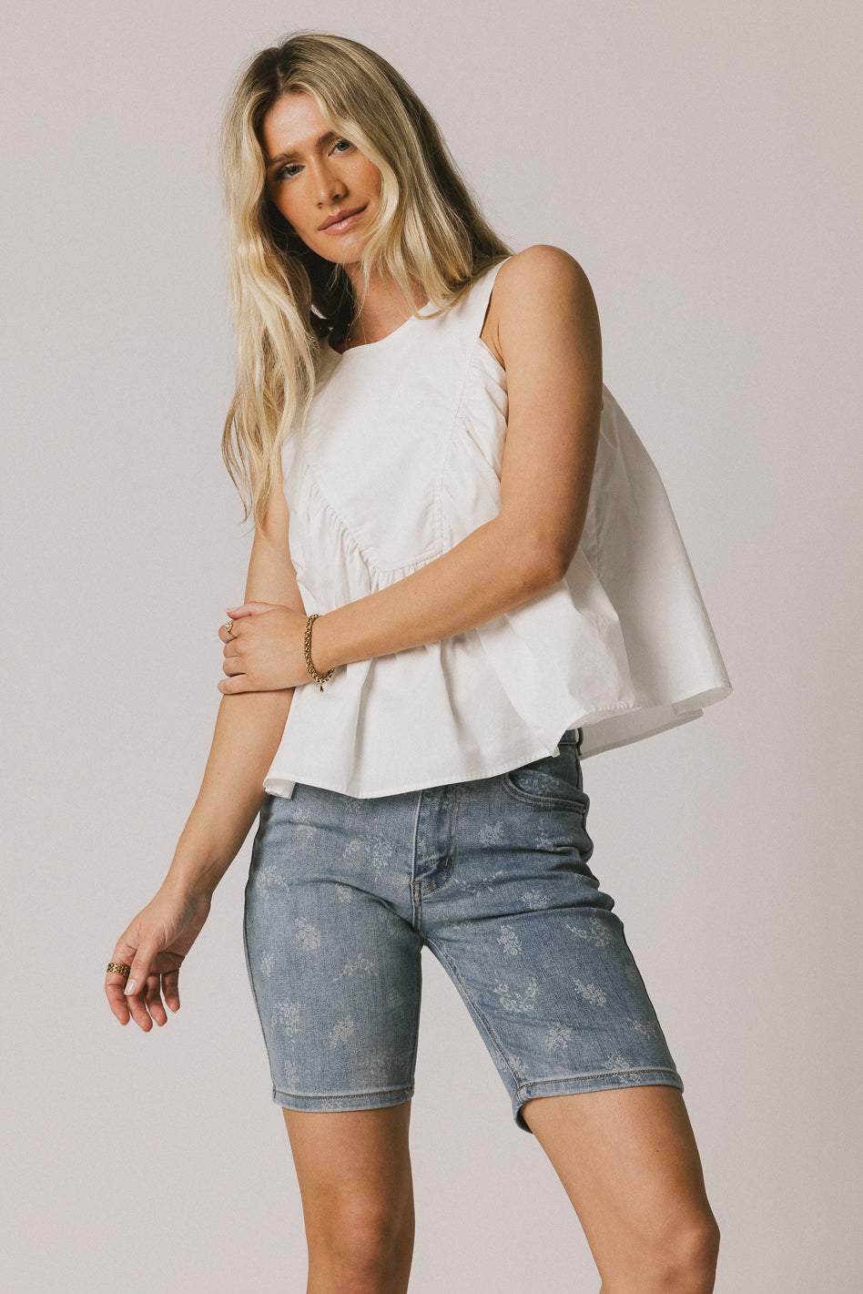 Alexsis Floral Denim Shorts for Women - High Waisted Summer Shorts with Pockets | Casual Outfit, Beach Wear, Street Style Fashion