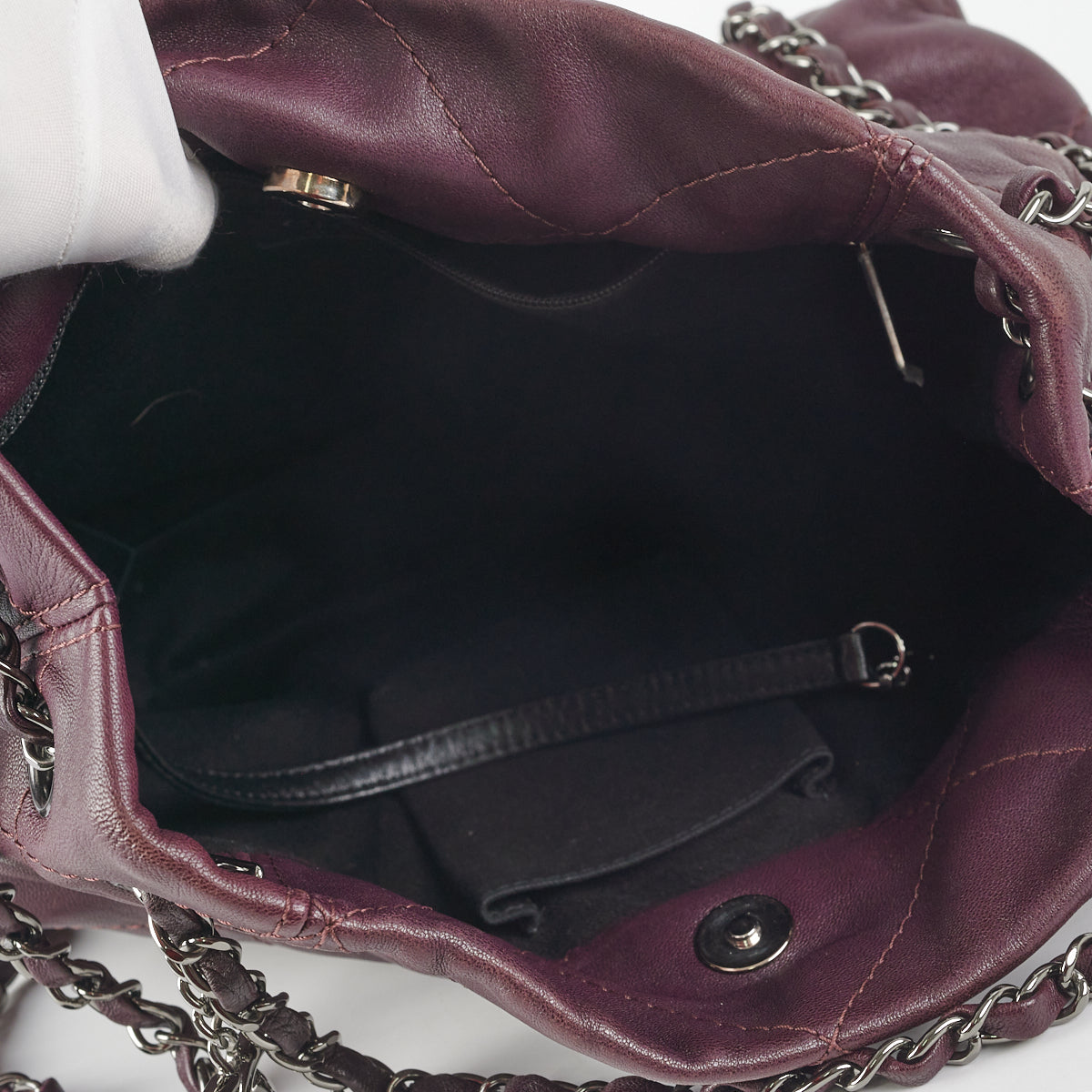 Chanel Quilted Leather Tote Bag for Women - Dark Burgundy/Purple Crossbody Handbag - Luxury Designer Purse for Work, Travel & Everyday Use