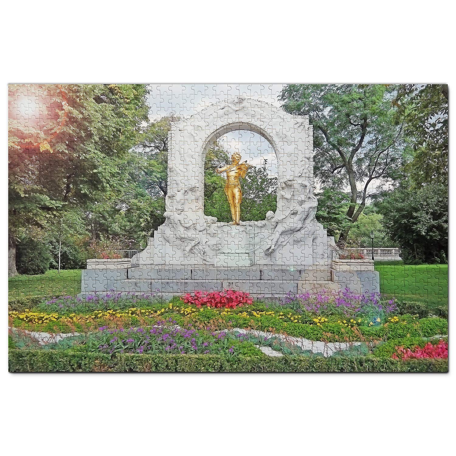 1000 Piece Austria City Garden Vienna Wooden Jigsaw Puzzle - Travel Souvenir & Home Decor for Adults, Perfect Gift for Puzzle Lovers & Travel Enthusiasts
