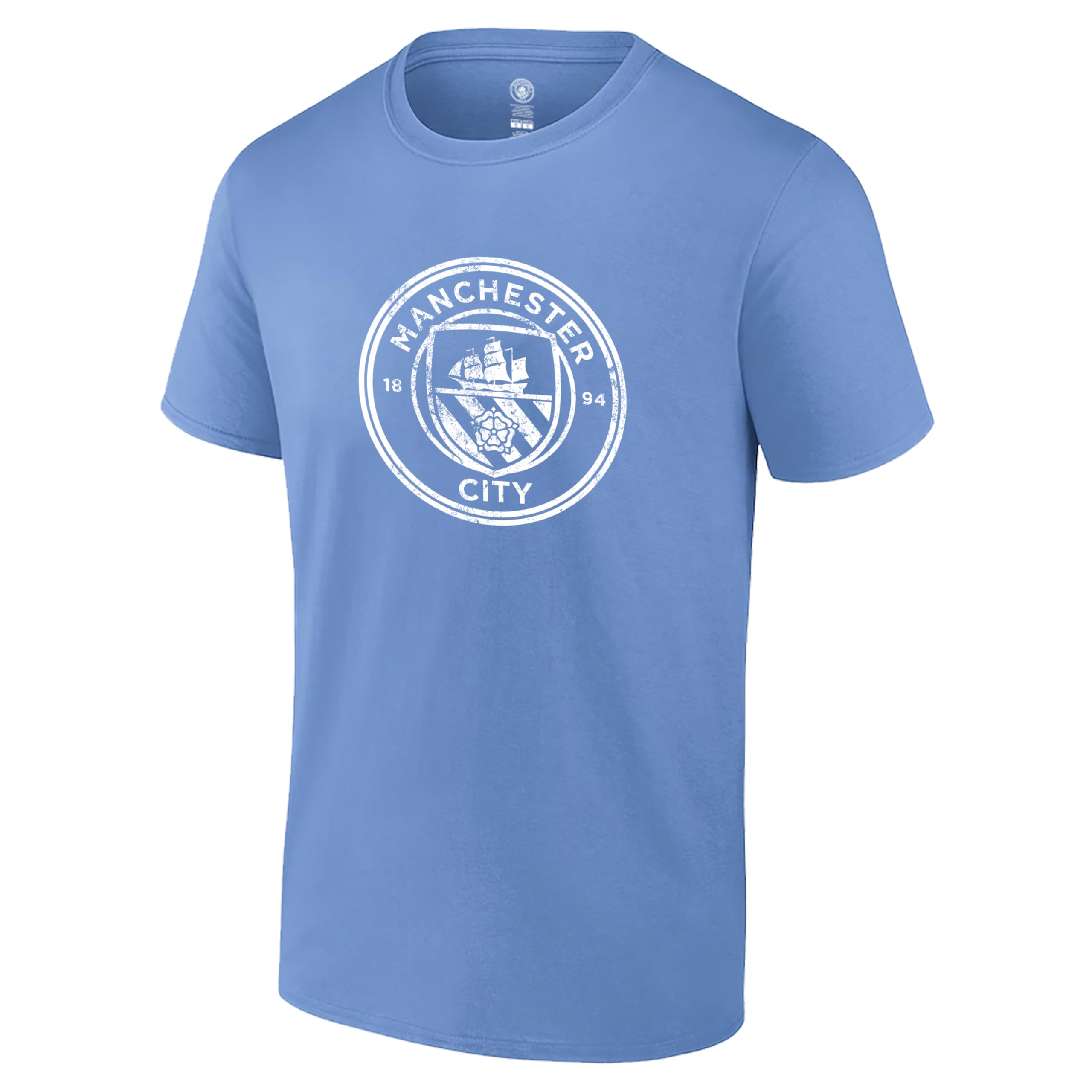 Manchester City Vintage Logo Short Sleeve T-Shirt for Men - Retro English Premiership Football Jersey - Perfect for Game Day, Sports Events & Casual Wear