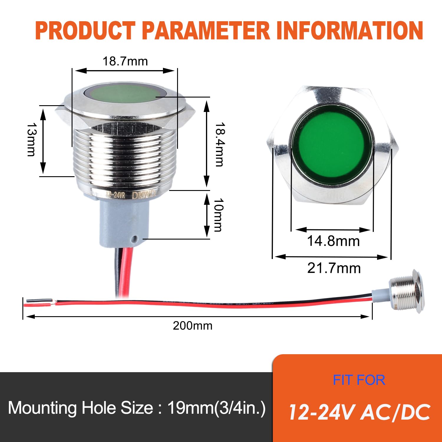 2PCS 19mm (3/4