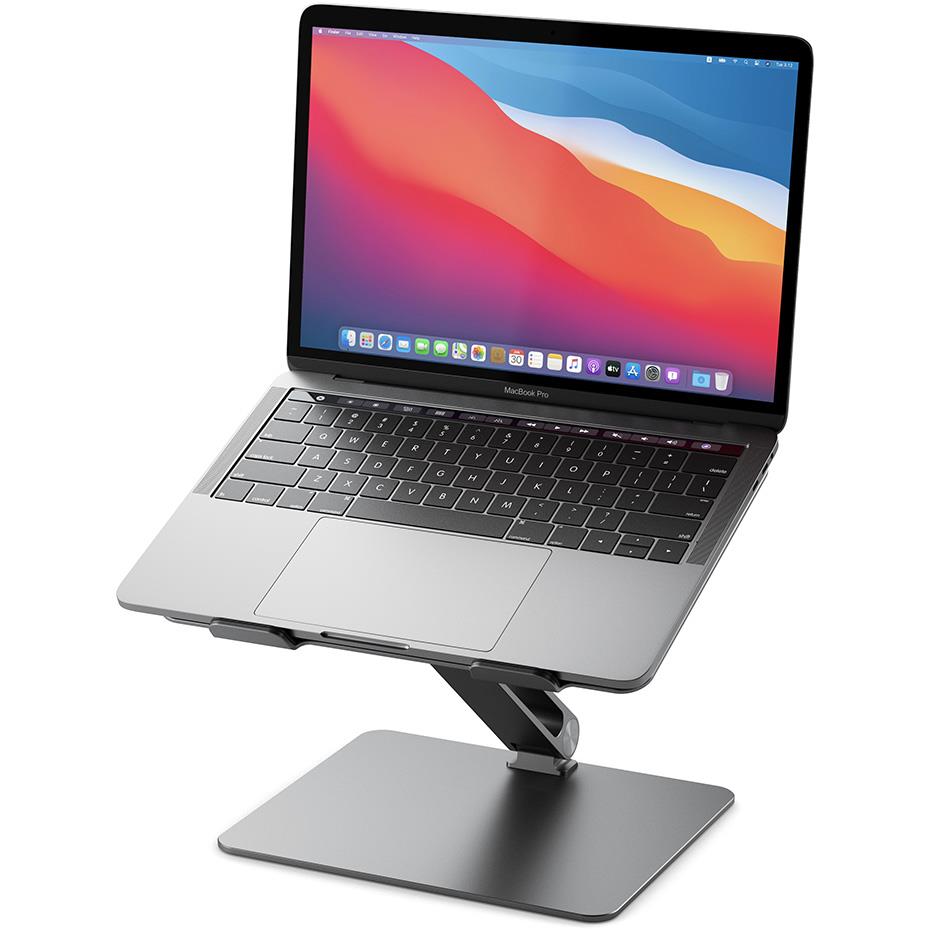 ALOGIC Elite Adjustable Laptop Stand Riser - Ergonomic Height Adjustable Computer Stand for Desk (Space Grey) - Perfect for Home Office, Workstation & Gaming Setup