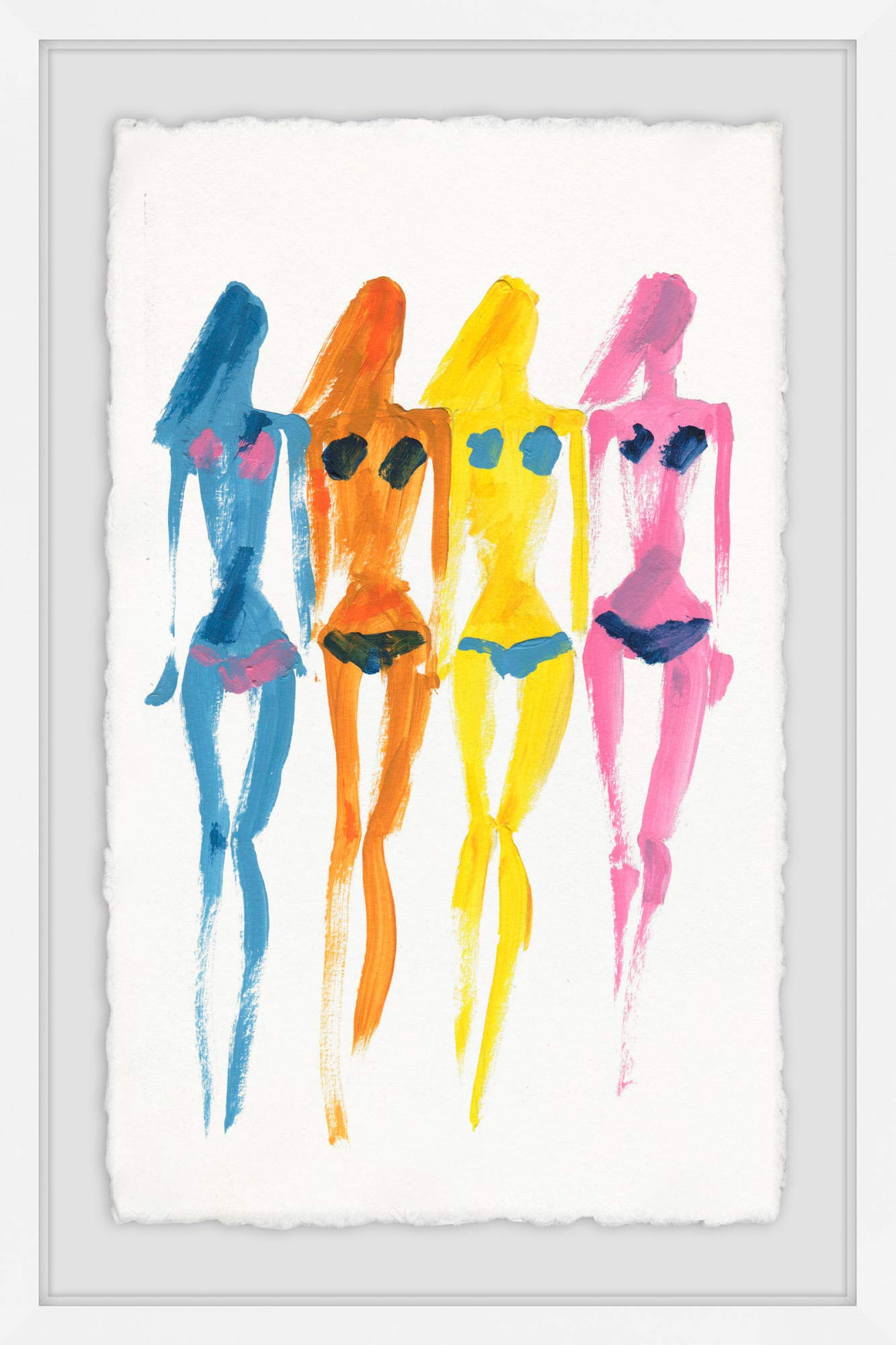 Handmade Bikini Chromatic Framed Print 12x18 - Modern Wall Art for Bathroom, Beach House & Bedroom Decor | Marmont Hill