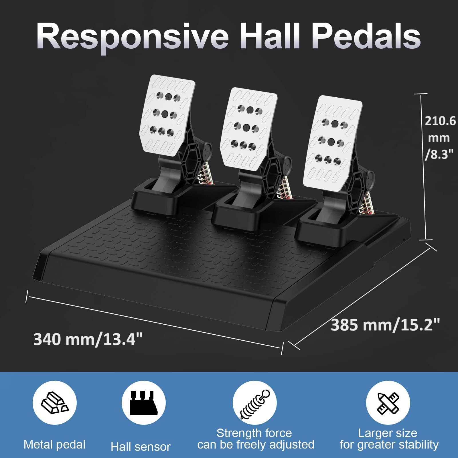 DOYO Racing Wheel with Hall Effect Pedals & Dual Vibration - Compatible with Xbox, PS4, PS5, PC & Nintendo Switch - Realistic Driving Simulator for Gaming & Racing Enthusiasts - Perfect for Gran Turismo, Forza & F1 Simulation Games