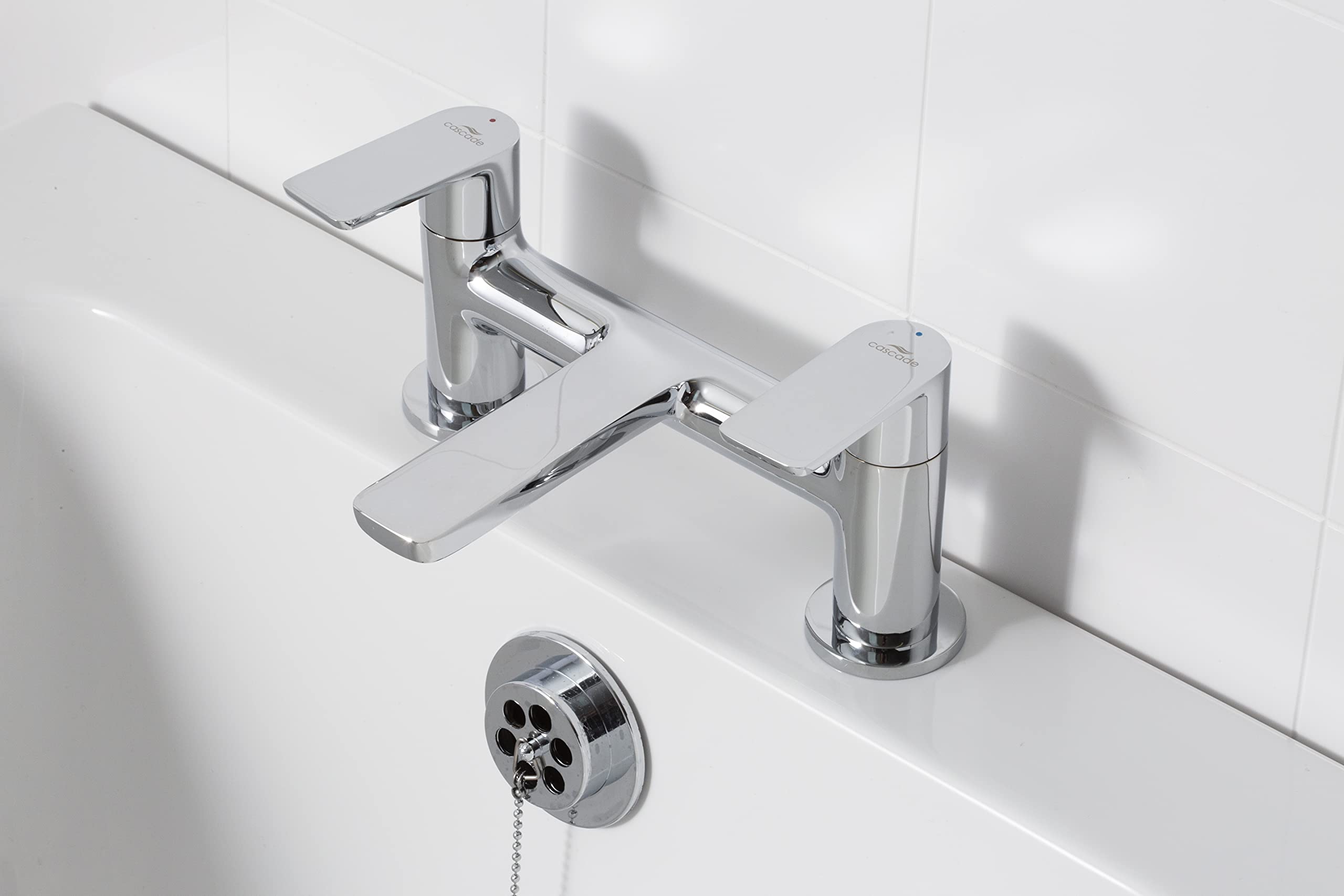 Cascade 008.26.3 Chrome Trapeze Bath Filler - Modern Bathroom Faucet for Bathtub, Shower, and Spa Installation