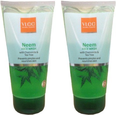 VLCC Neem with Chamomile & Tea Tree Face Wash (300ml, Pack of 2) - Deep Cleansing for Acne-Prone & Sensitive Skin - Daily Skincare Routine for Clear & Healthy Complexion