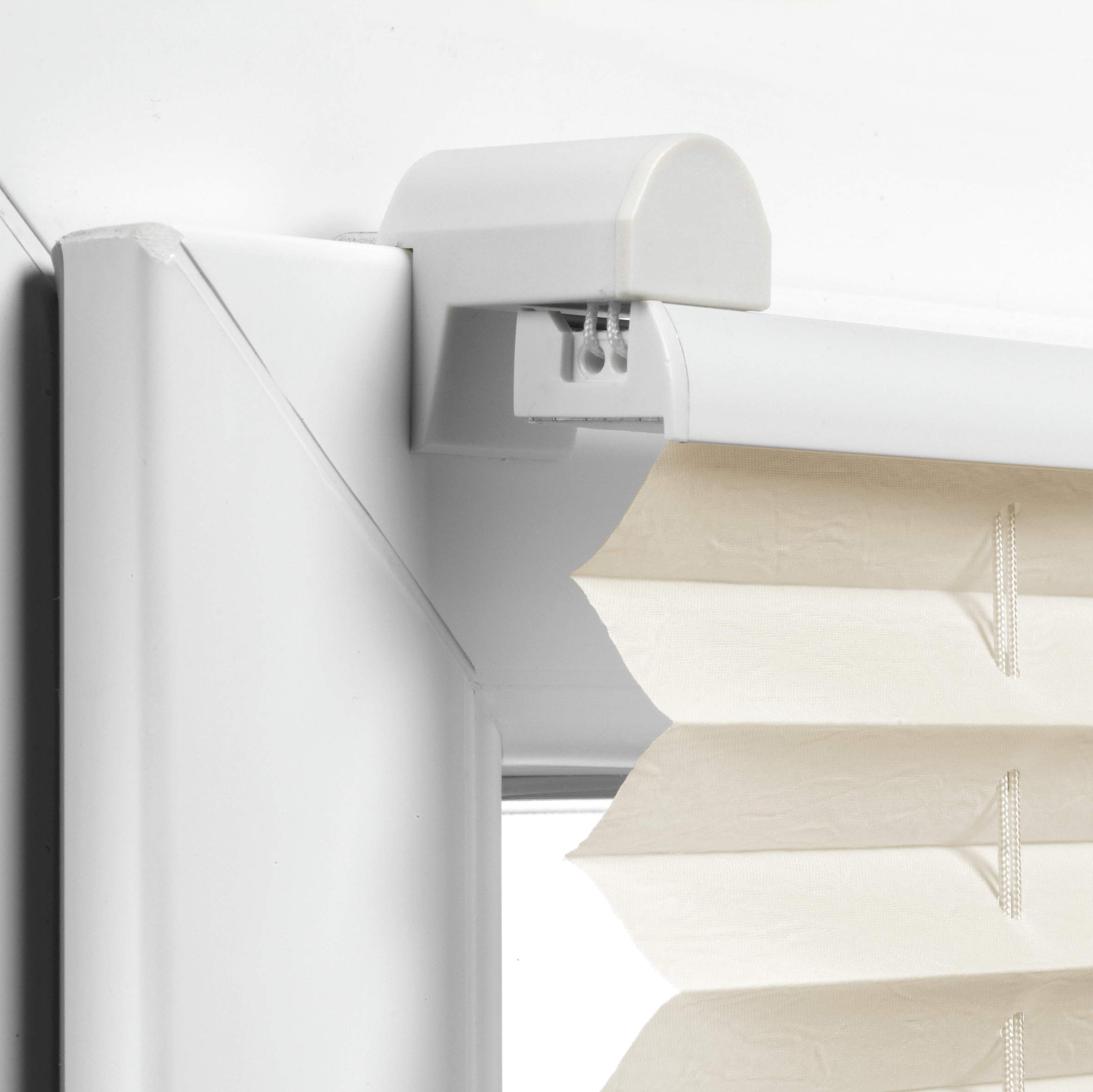 EASYFIX Pleated Blind for Clamping - Opaque Folding Window Shade with Mounting Kit, Dual Operating Rails, Ivory 80x130cm (WxH) - Perfect for Kitchens, Bathrooms & Office Privacy