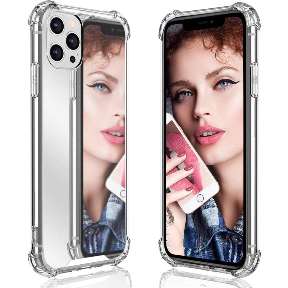 Ownest iPhone 12 Pro Max Case for Women - Cute Glitter Mirror Design, Ultra-Thin Shockproof TPU PC Protective Cover (6.7