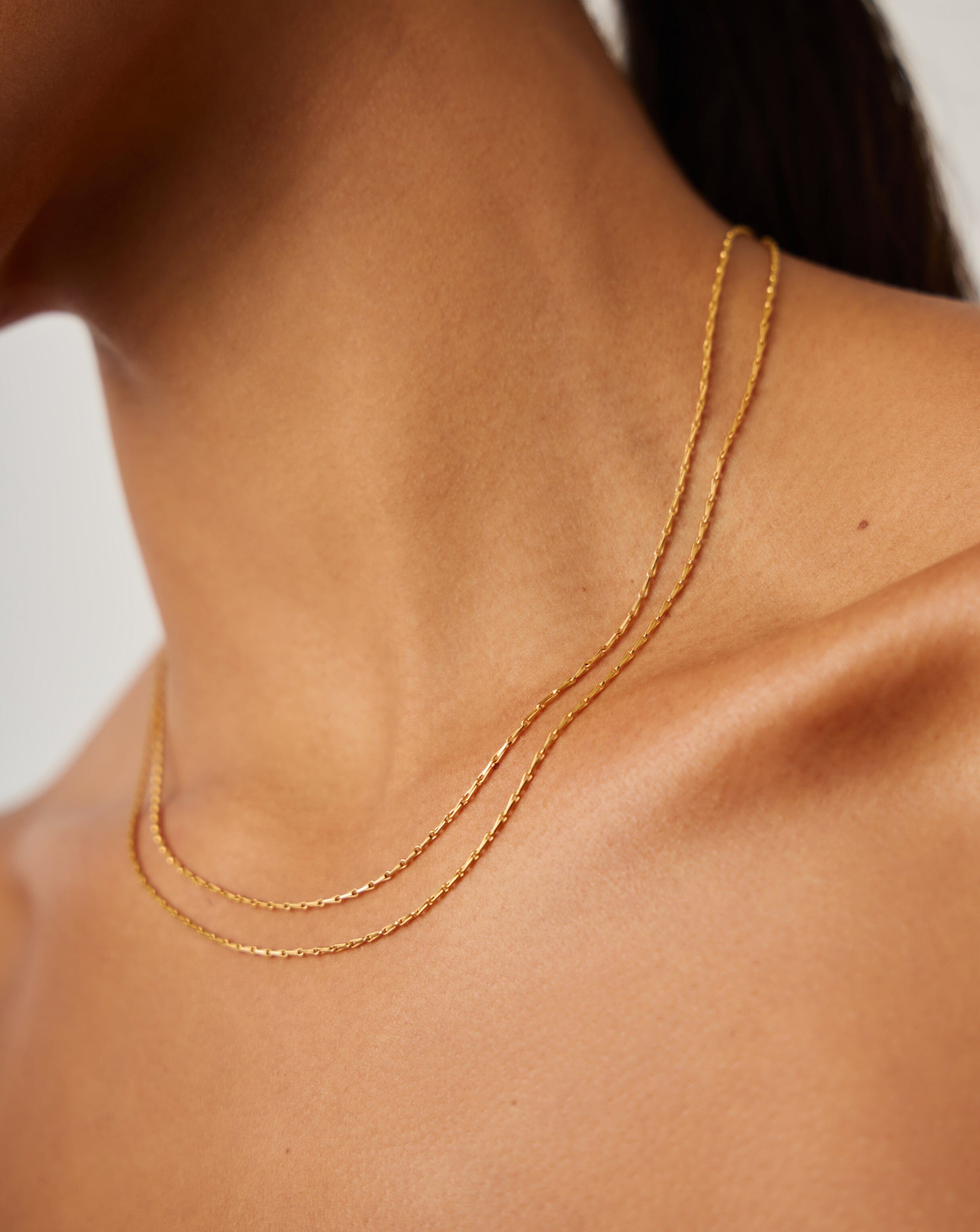 Savi Twisted Double Chain Necklace - 18k Gold Plated Women's Jewelry for Everyday Wear & Special Occasions