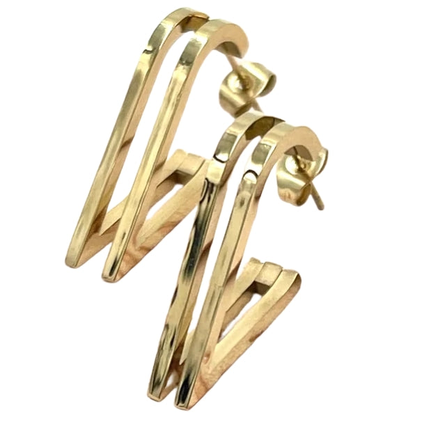 Sasha Gold Hoop Stud Earrings for Women - 14K Gold Plated Elegant Dainty Earrings - Perfect for Everyday Wear, Parties & Gifts