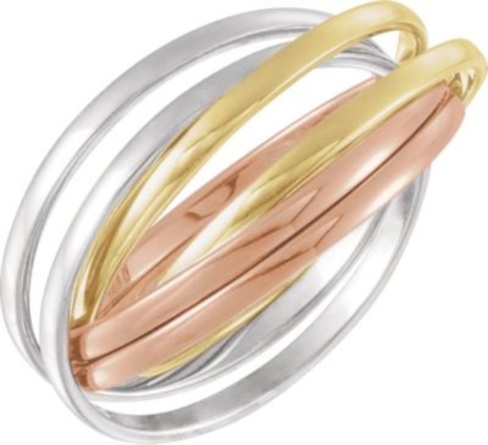 Bonyak 14K Yellow Gold 6-Band Rolling Ring for Women - Size 6, Dainty Stackable Ring for Everyday Wear, Wedding, Anniversary Gift, Fine Jewelry for Special Occasions