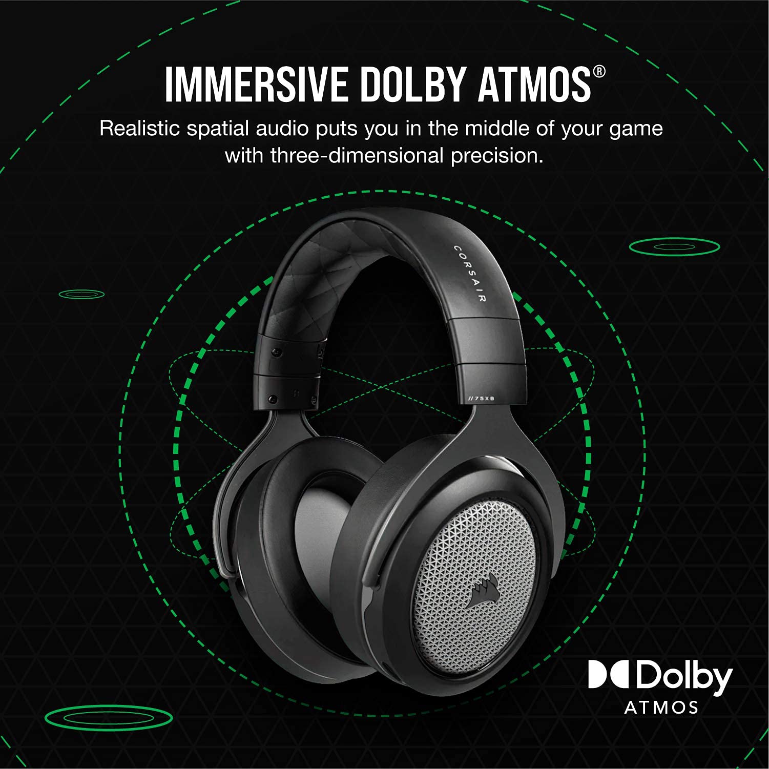 Corsair HS75 XB Wireless Gaming Headset for Xbox Series X, S & One - Black/Silver - Immersive Surround Sound for Competitive Gaming & Streaming