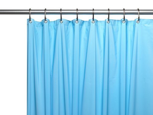 WorldCare® 3-Gauge Heavy Duty Shower Liner with Rustproof Metal Grommets - Light Blue Waterproof Bath Curtain for Bathroom, Shower Stall & Bathtub Protection