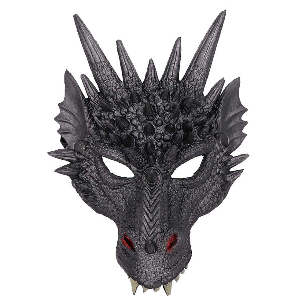 Alodidae 3D Dragon Mask - Scary Halloween Costume for Adults & Men | Cosplay Half Face Animal Mask for Parties, Festivals & Themed Events