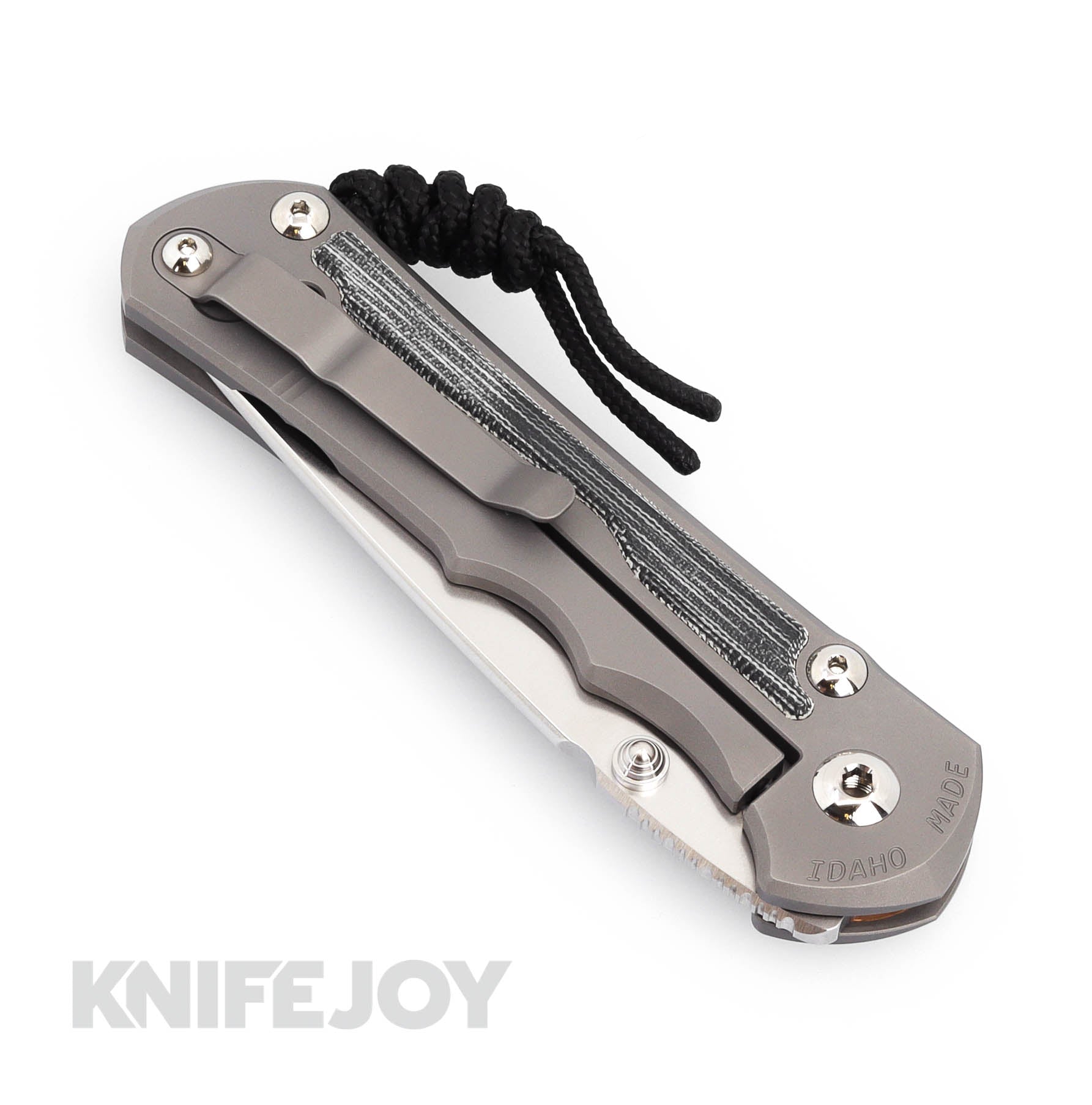 Chris Reeve Large Inkosi Tanto Knife - Magnacut Blade, Black Canvas Micarta Inlay & Glass Blasted Titanium Handles | Premium EDC Folding Knife for Outdoor, Camping & Survival