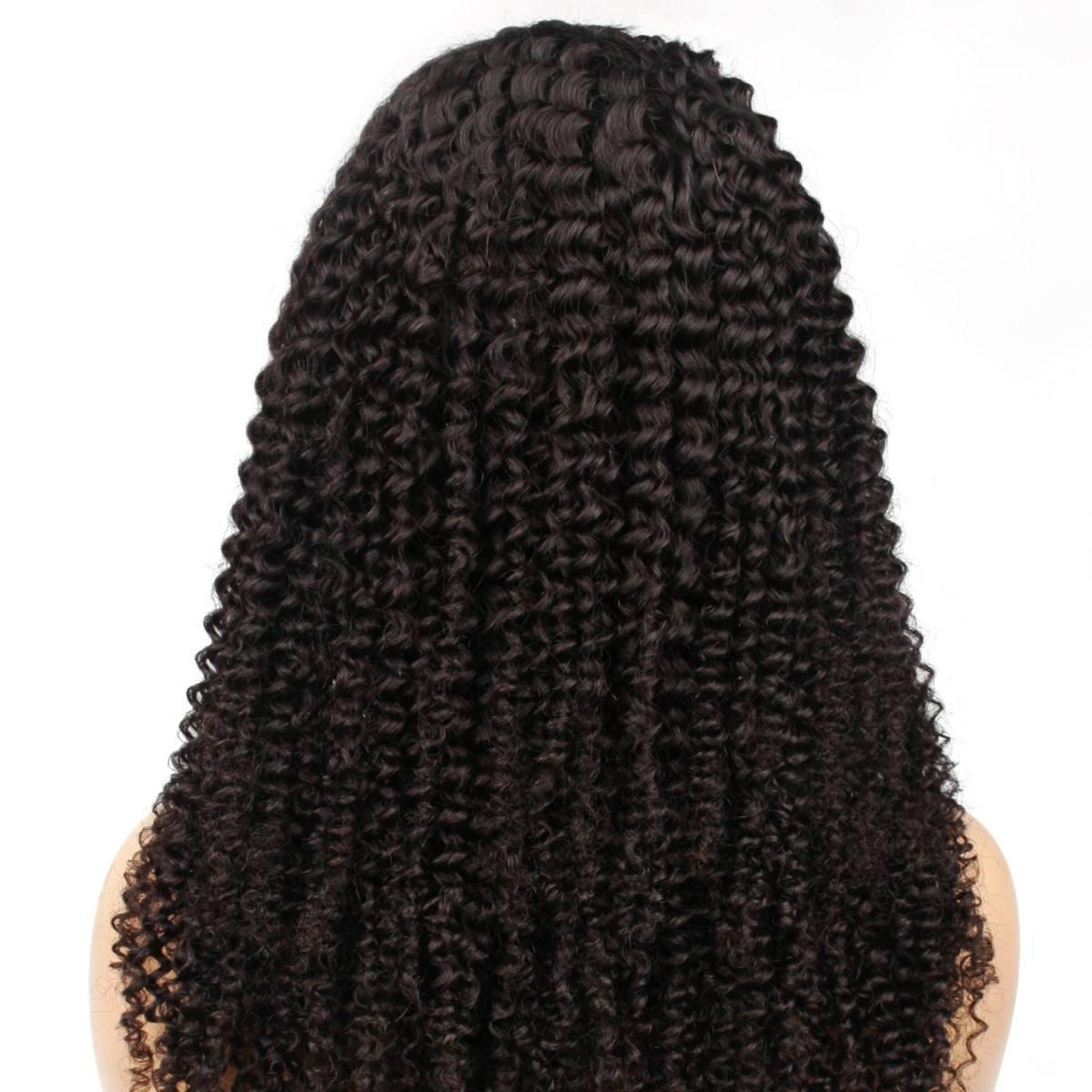 Jerry Curl V Part 100% Human Hair Wig - Natural Black Wavy Lace Front Wig for Women | Perfect for Daily Wear, Cosplay & Special Occasions