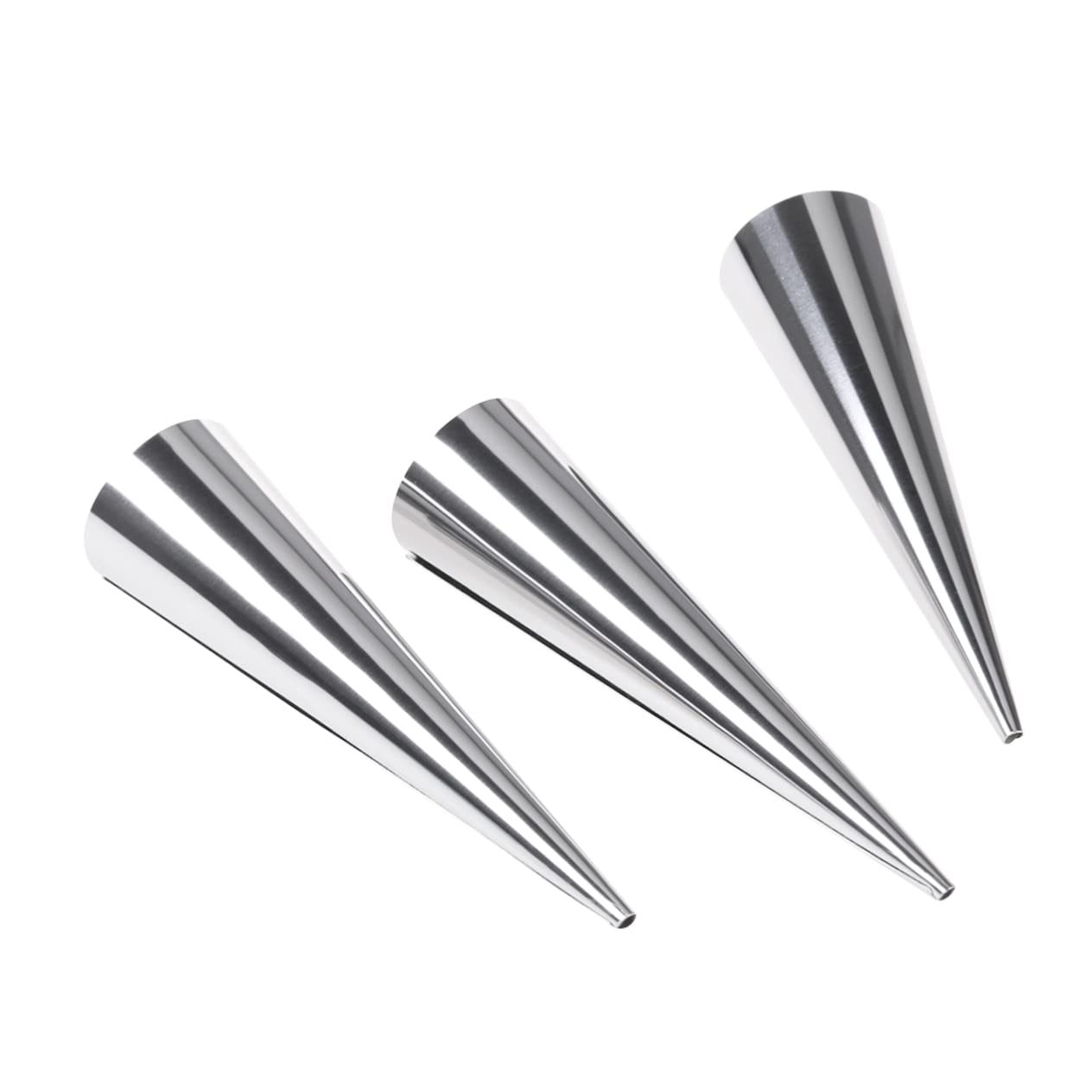 DECHOUS Stainless Steel Bread Cone Molds - Large Size Reusable Baking Pastry Shell Molds for Professional & Home Bakers | Perfect for Croissants, Eclairs, Cannoli & Dessert Presentation