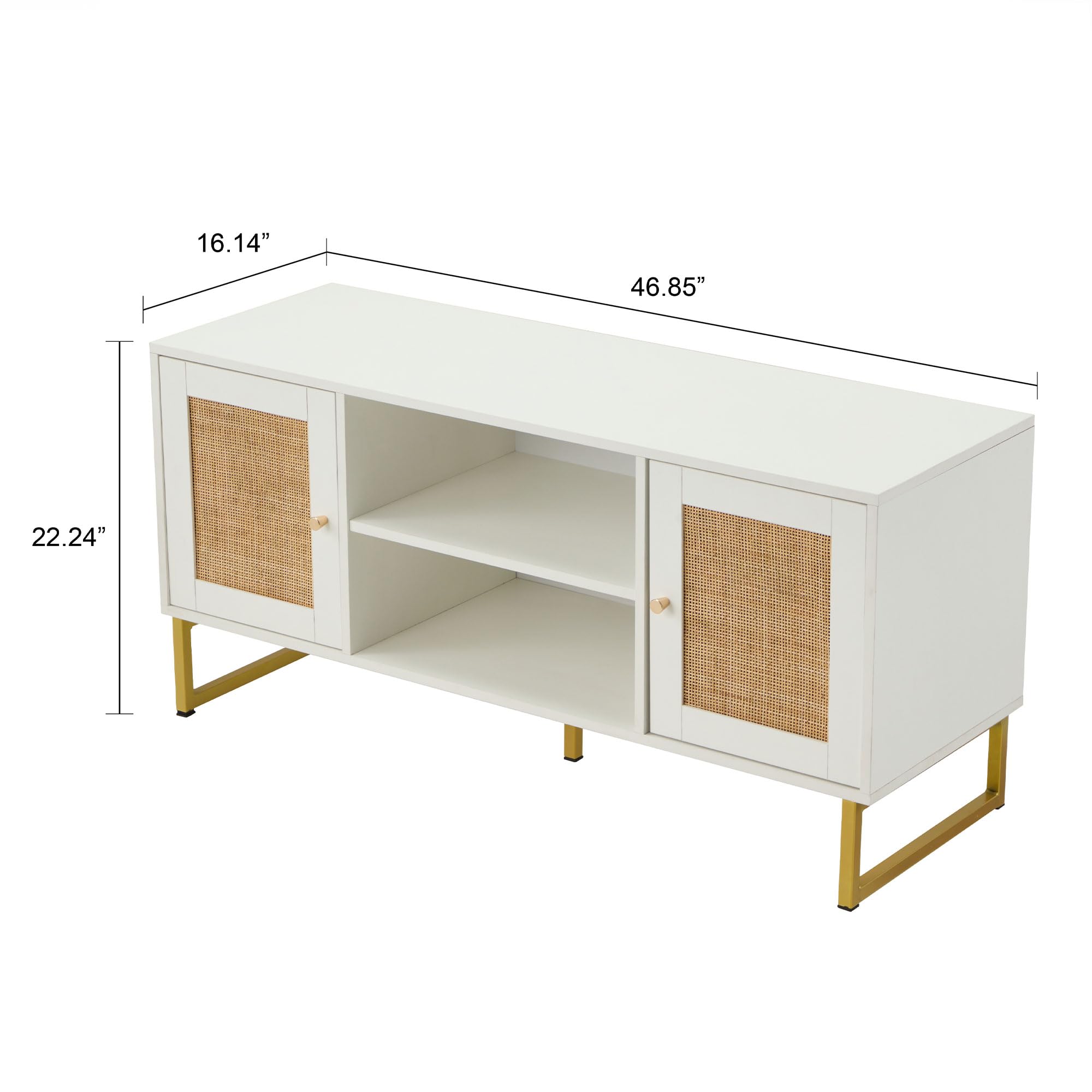 JOMEED TV Stand with Storage - Modern Entertainment Center for Living Room, Bedroom & Home Theater - Holds TVs Up to 110 lbs - Perfect for Organizing Media, Gaming Consoles & Home Decor