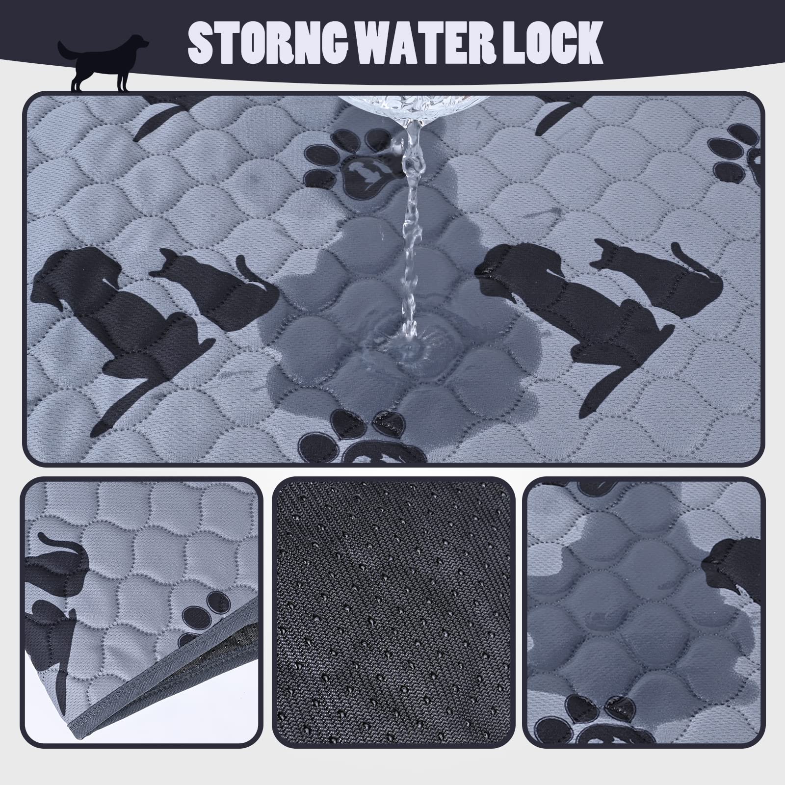 JUMEIHUI Washable & Reusable Dog Pee Pads - Non-Slip Extra Large Pet Training Pads (24x36 Inches, 2-Pack) for Indoor Playpen, Crate Training & Puppy Housebreaking