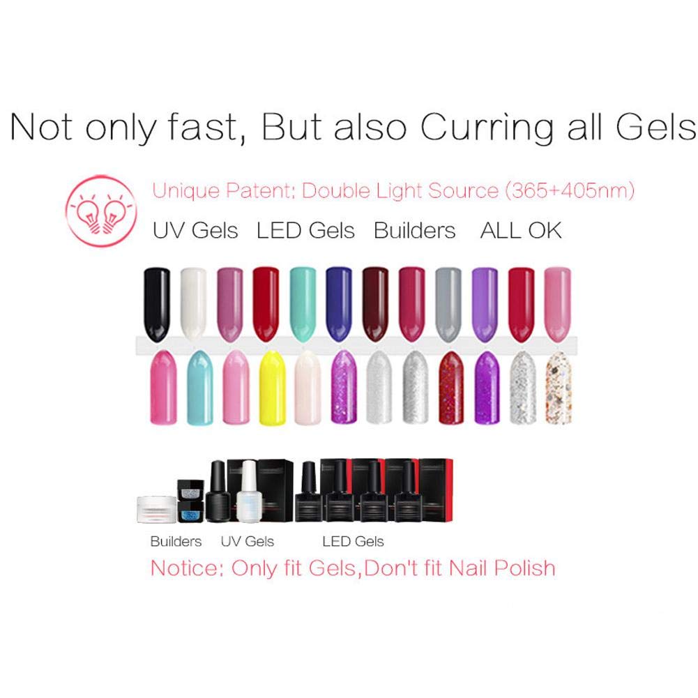 Professional 48W UV LED Nail Lamp with 10S/30S/60S/99S Timer - Fast Curing for Gel Nail Polish - Perfect for Home & Salon Manicures & Pedicures
