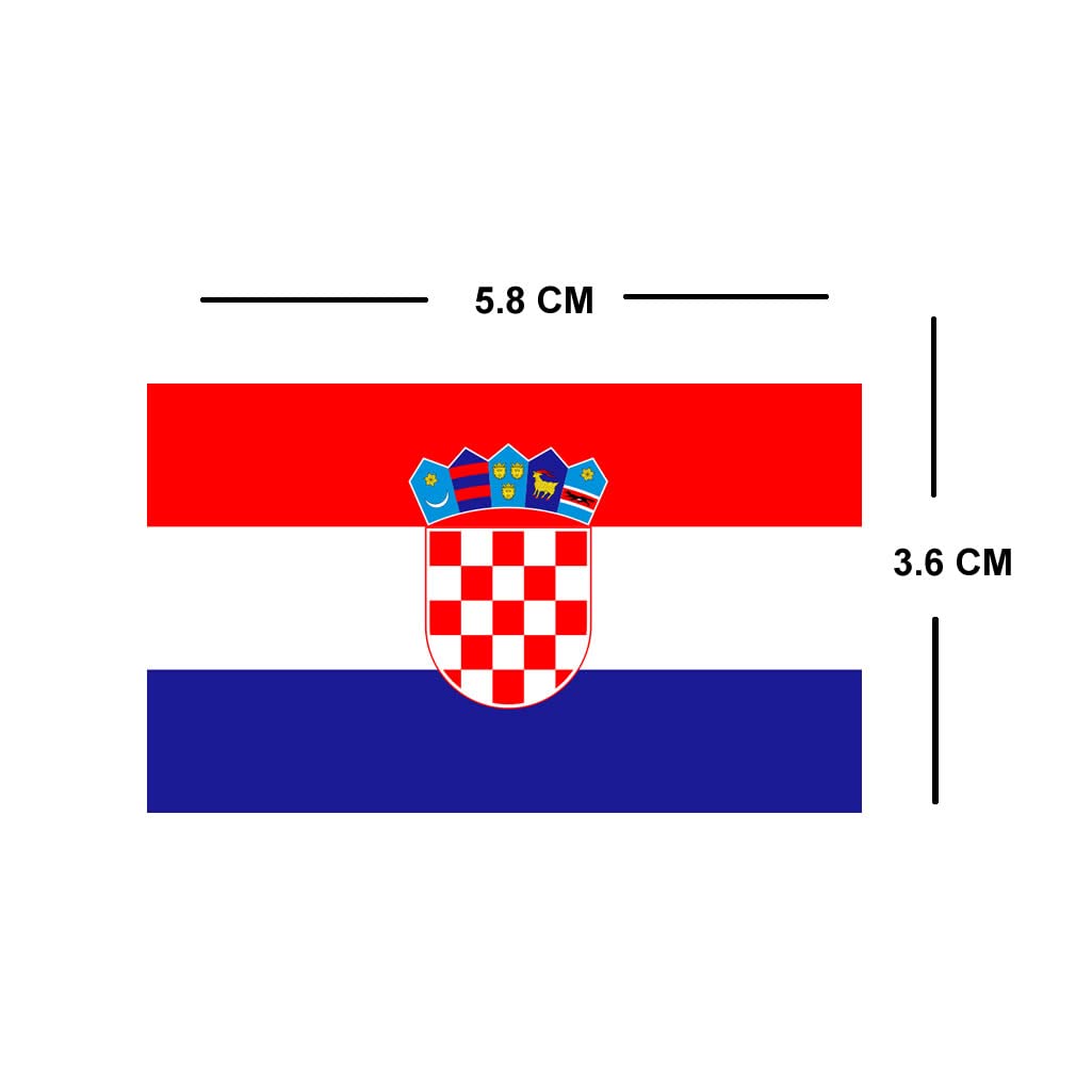 4-Pack Croatia Flag Temporary Tattoos - Waterproof, Lasts 1 Week - Perfect for Rugby, Football, Cricket & National Pride - Show Your Support for Croatian Team & Six Nations Tournament