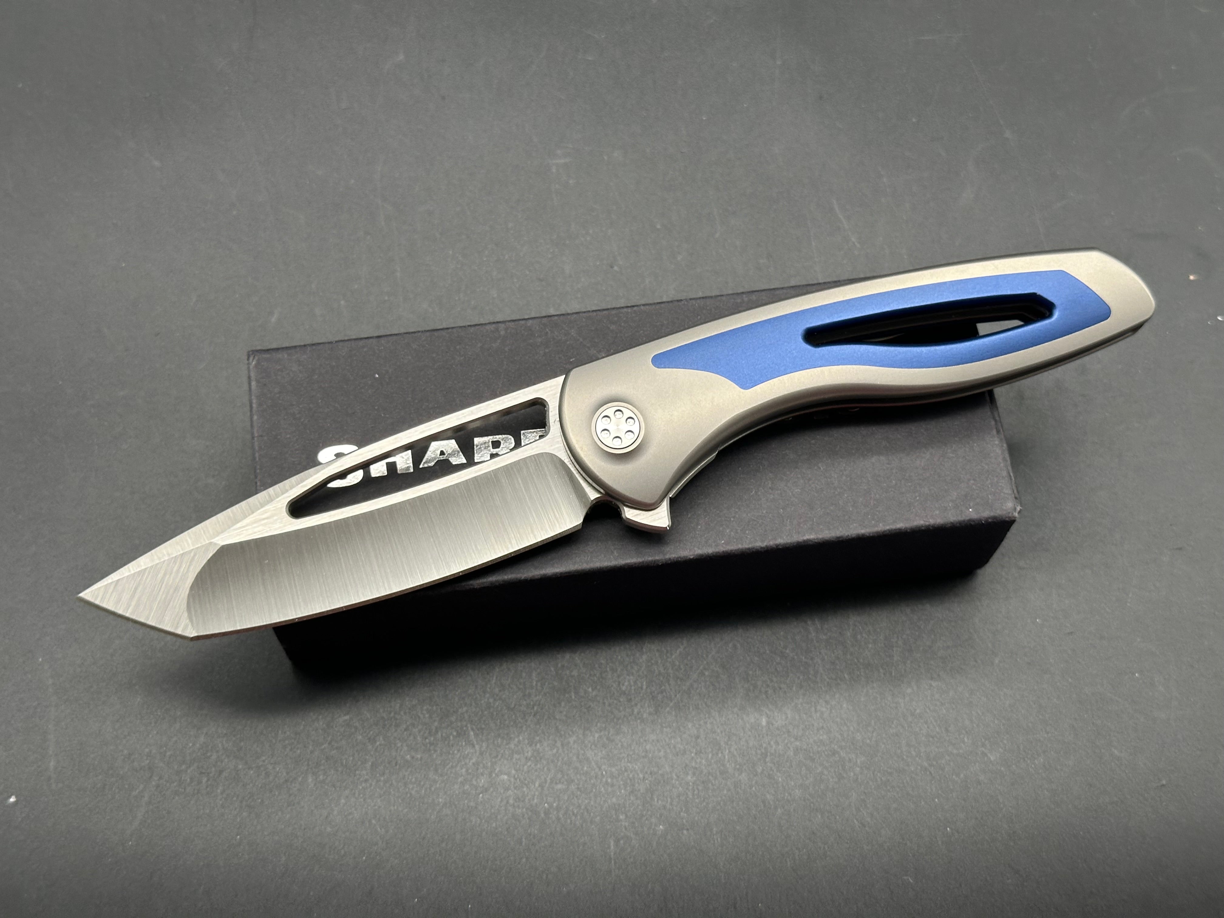 Sharp By Design Apex Titanium Folding Knife with S90V Steel Blade - EDC, Outdoor Survival, Camping & Tactical Use