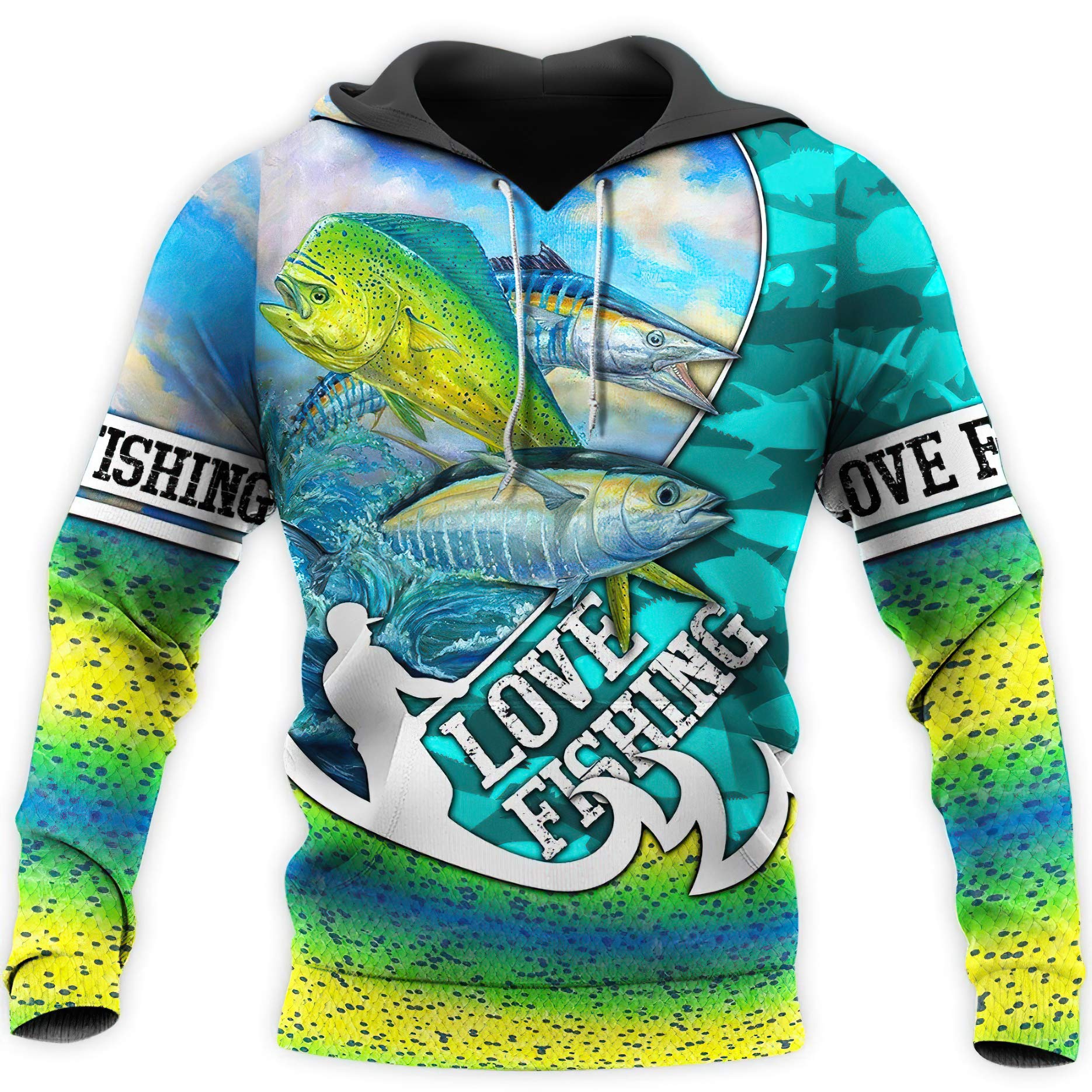 Premium Catboroz Tuna Mahi Wahoo Fishing Hoodie - Long Sleeve Sweatshirt for Anglers - Comfortable & Durable Fishing Shirt for Deep Sea & Offshore Fishing Trips