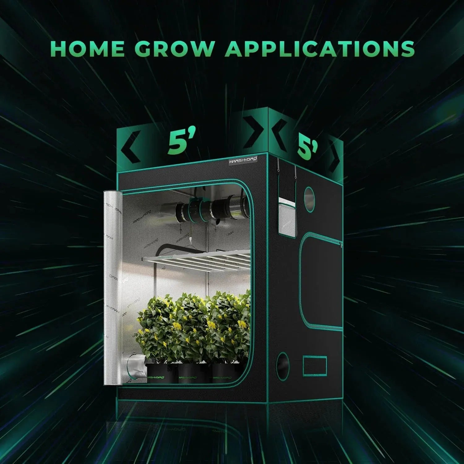 Mars Hydro FC-E 8000 Full Spectrum LED Grow Light for Indoor Plants - High Efficiency & Cost Effective Hydroponic Lighting for Vegetables, Flowers, and Herbs | Perfect for Grow Tents, Greenhouses & Home Gardening