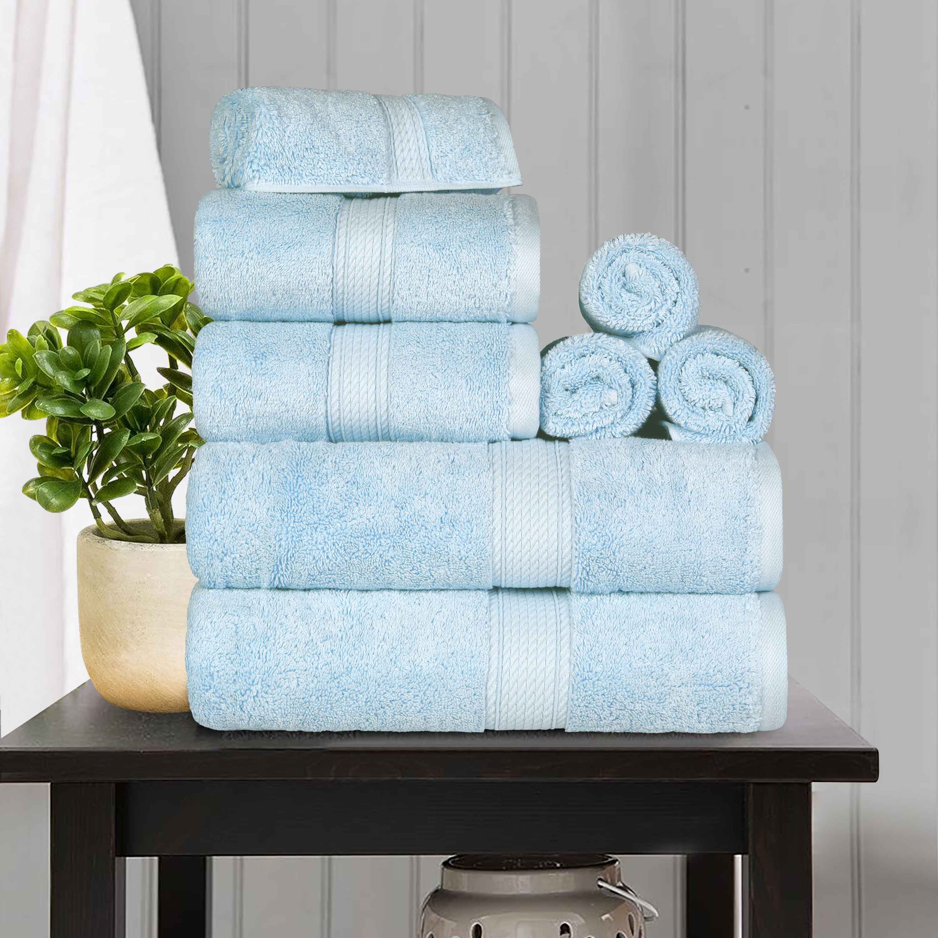 Premium 8-Piece Egyptian Cotton Towel Set - Ultra Soft, Heavyweight & Plush for Bath, Spa & Luxury Home Decor