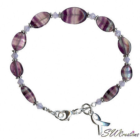 Domestic Abuse Awareness Beaded Bracelet - Gemstone Healing Jewelry for Women, Support Survivors, Empowerment Gift - Perfect for Fundraisers, Awareness Events & Daily Wear