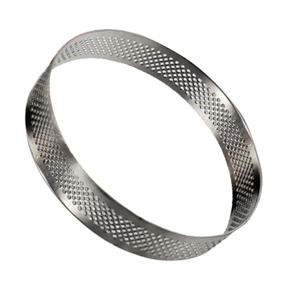 Milisten Stainless Steel Perforated Nonstick Cake Ring - Round Baking Mold for Cakes, Tarts & Desserts | Perfect for Professional & Home Baking, Cake Decorating & Pastry Making