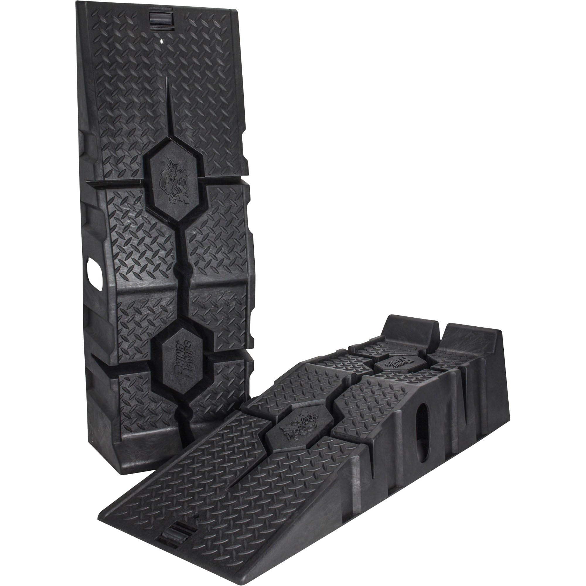 FloTool 11912 RhinoRamps MAX Vehicle Ramps - Heavy Duty 16,000lb Capacity Car Ramps Set of 2 for Truck, SUV & ATV Maintenance - Perfect for Oil Changes, Tire Rotations & DIY Auto Repairs