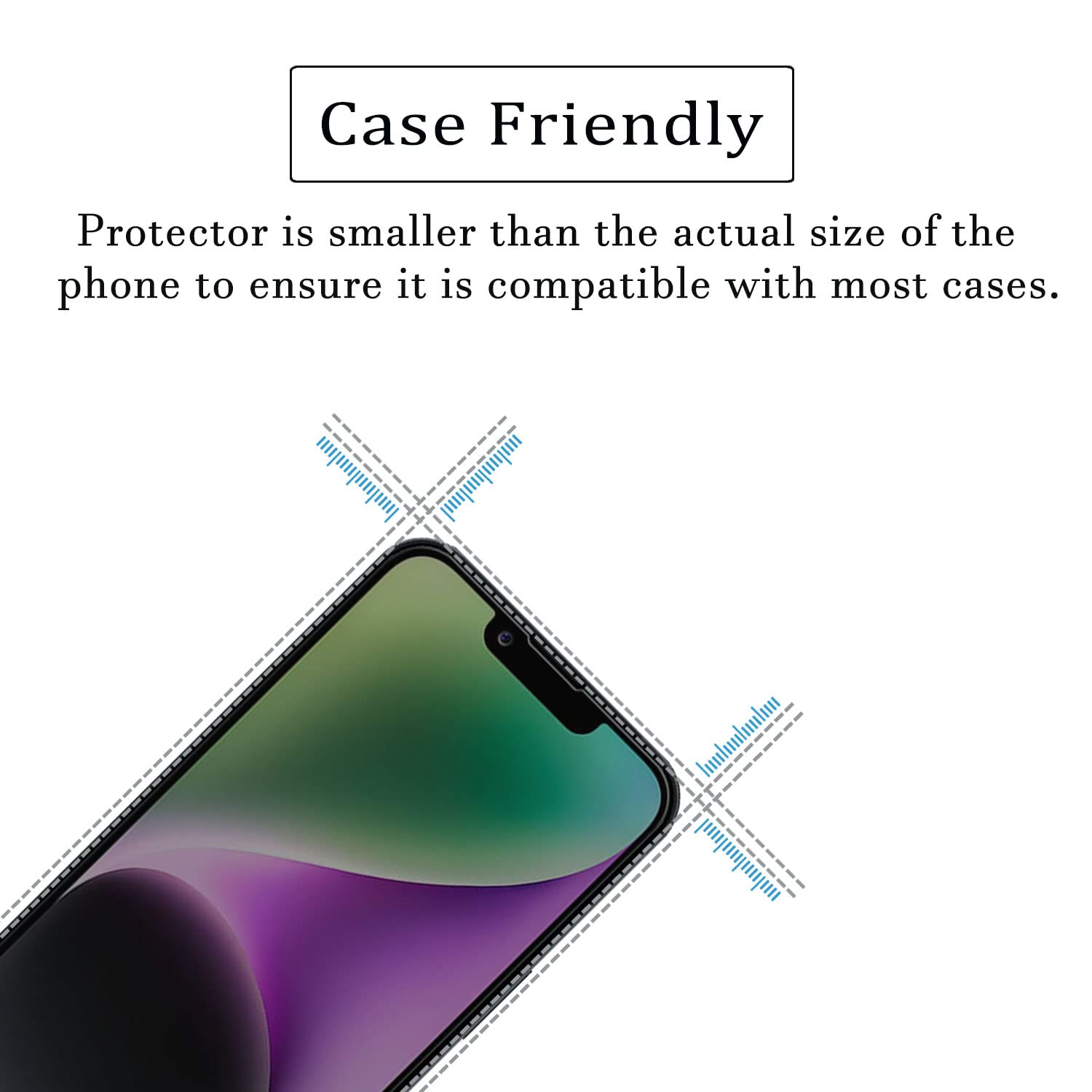 iPhone 14 Privacy Screen Protector 2+2 Pack - Anti-Spy 9H Tempered Glass for Privacy Protection