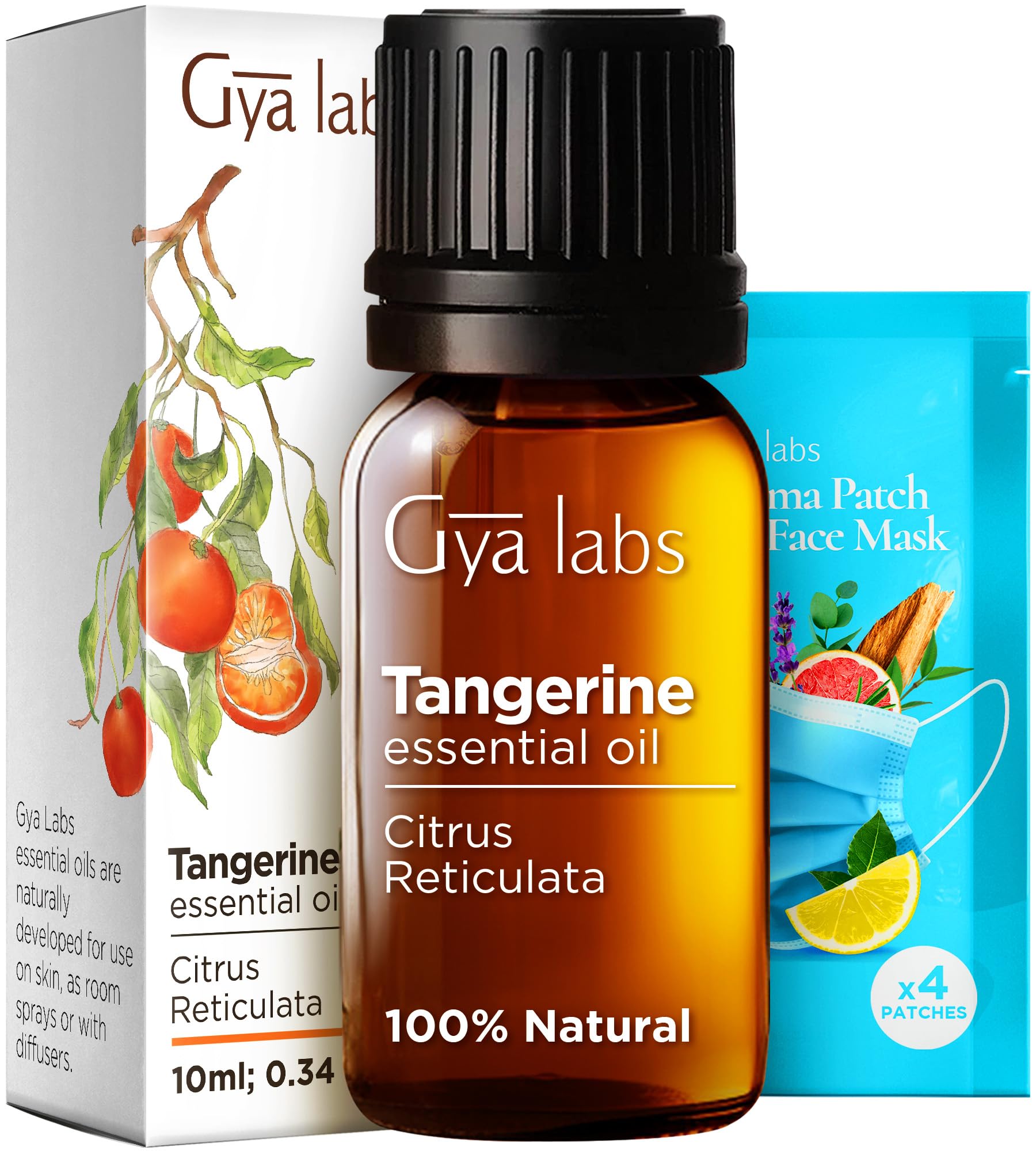 Gya Labs 100% Pure Tangerine Essential Oil - 0.34 Fl Oz Natural Aromatherapy Oil for Diffusers, Skin Care, Massage, DIY Perfumes & Candle Making - Sweet Citrus Scent for Relaxation, Stress Relief & Home Fragrance