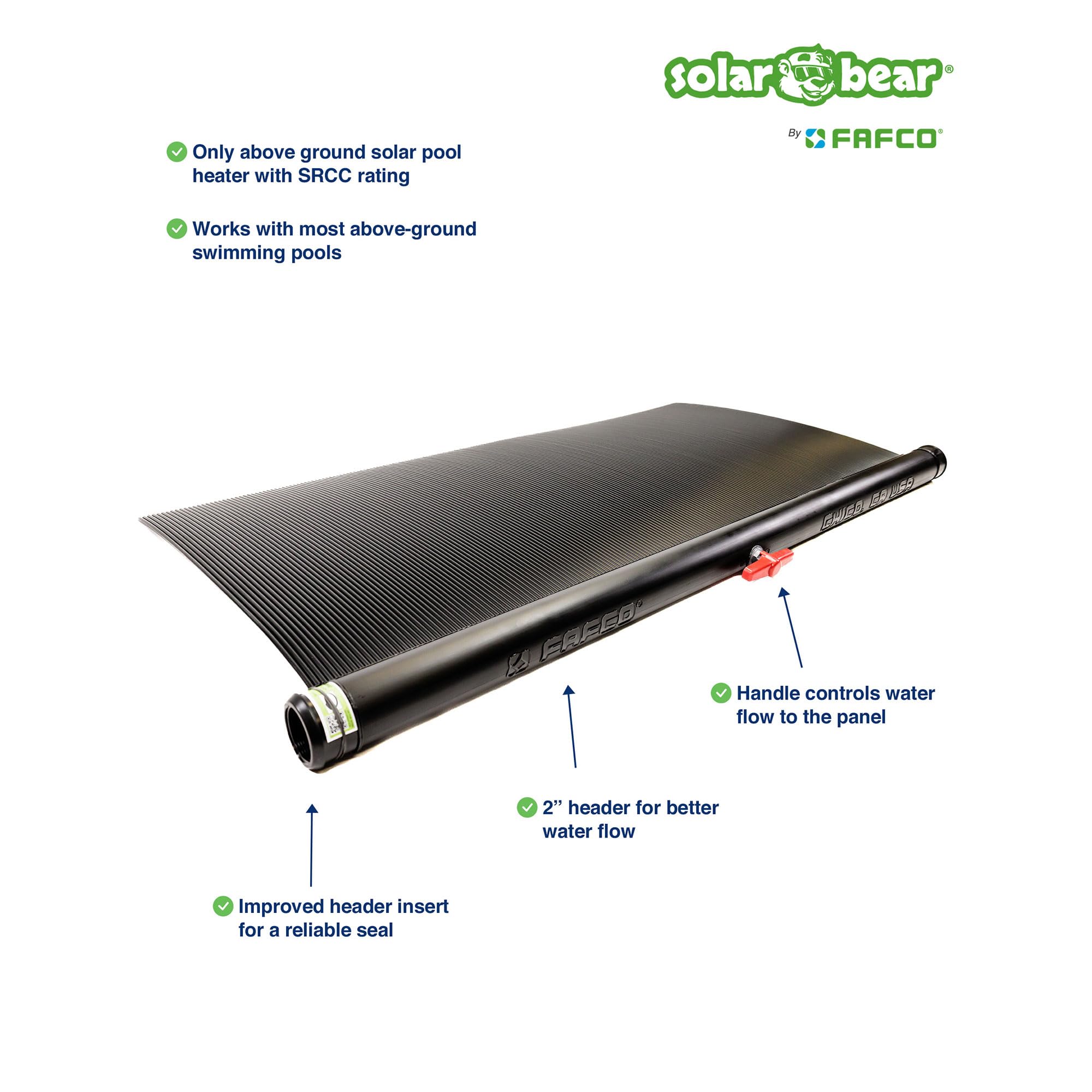 Papa Bear Universal DIY Solar Pool Heater Kit - High Efficiency Above Ground Swimming Pool Solar Heating System (3.75' x 24') for Easy Installation & Energy Savings | Perfect for Backyard, Inground & Portable Pools