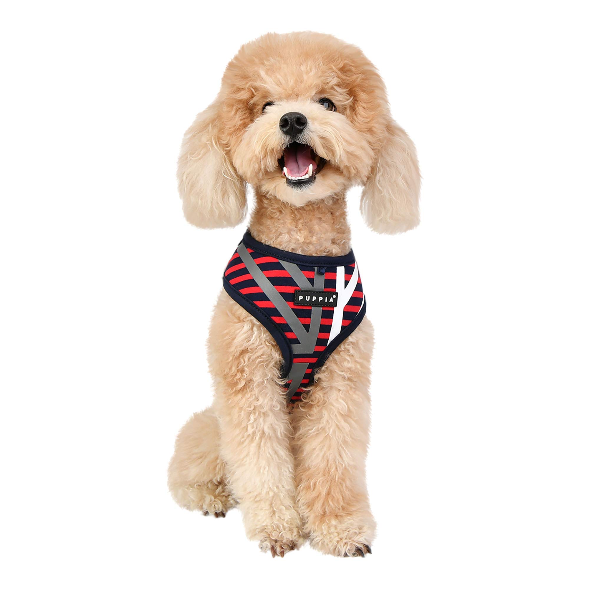 Puppia Briton Harness A - Red - Small Size - Adjustable Dog Harness for Small Dogs - Perfect for Walking, Running, and Outdoor Adventures