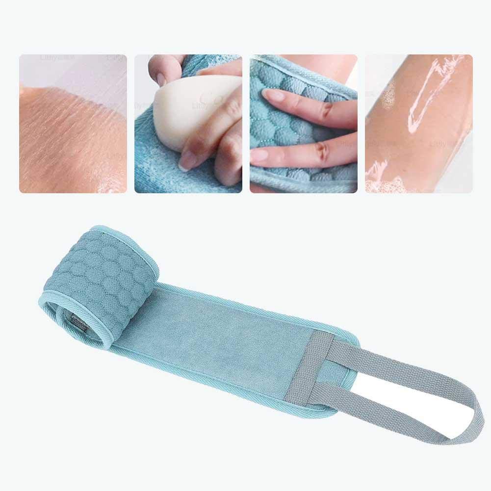 Exfoliating Loofah Back Scrubber - Double-sided Bath Scrub Belt for Men & Women, Helps Delay Skin Aging - Perfect for Shower, Spa & Deep Cleansing at Home