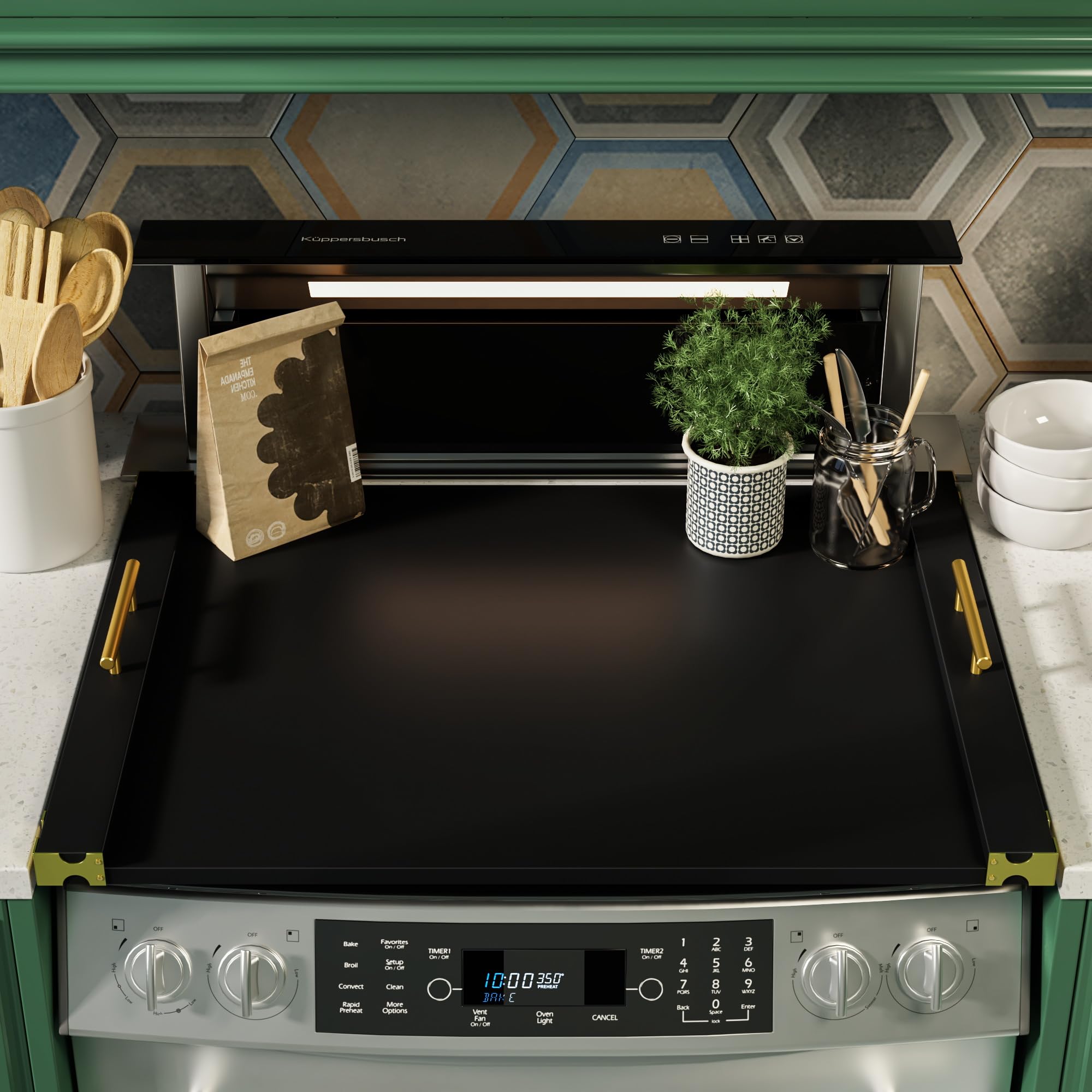 Bamboo Stove Cover for Gas & Electric Stovetops - 29.5