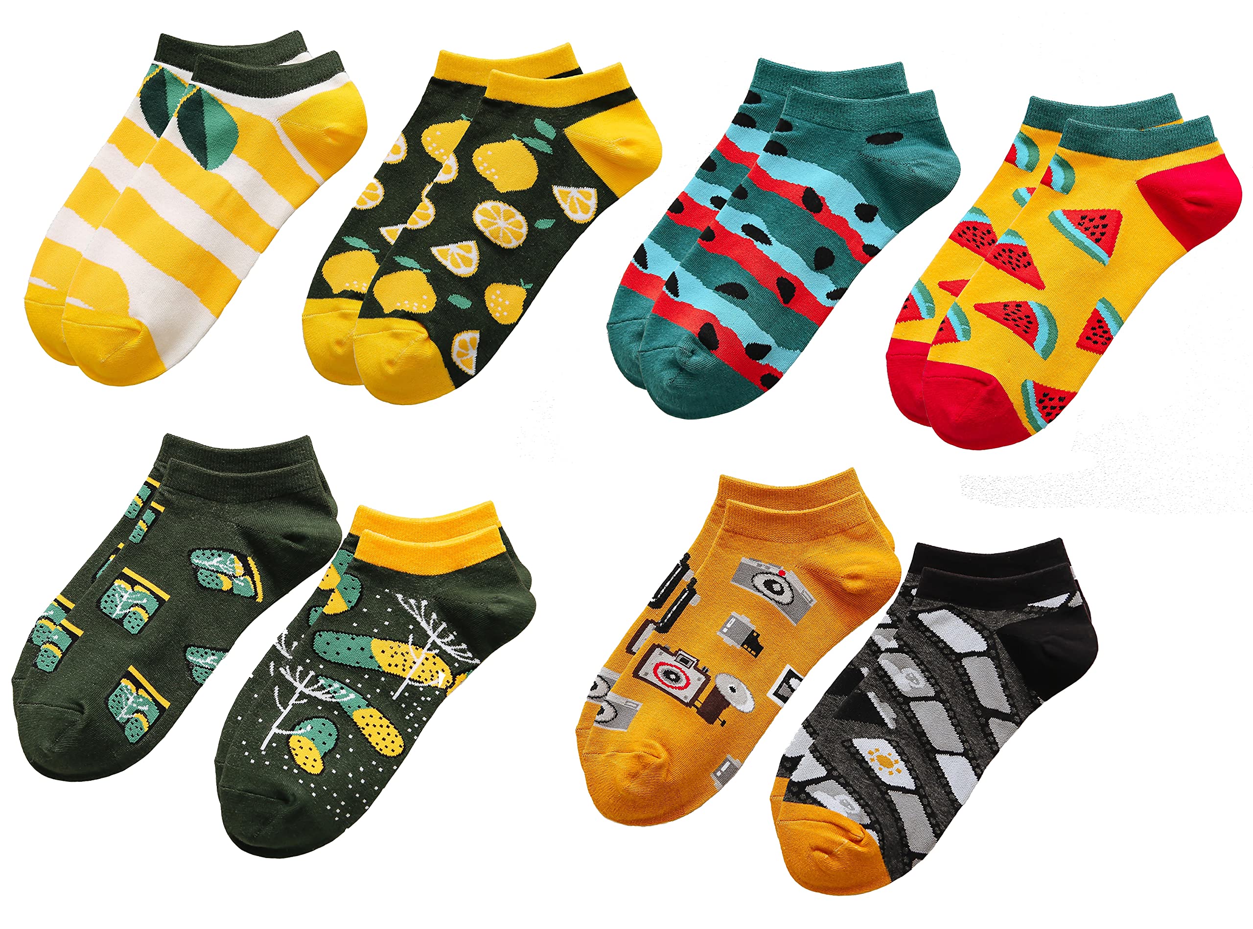 Feversole Crew Socks for Women - Colorful Novelty Funky Cute Cartoon Socks - Perfect for Casual Wear, Gifts & Fashion Statement