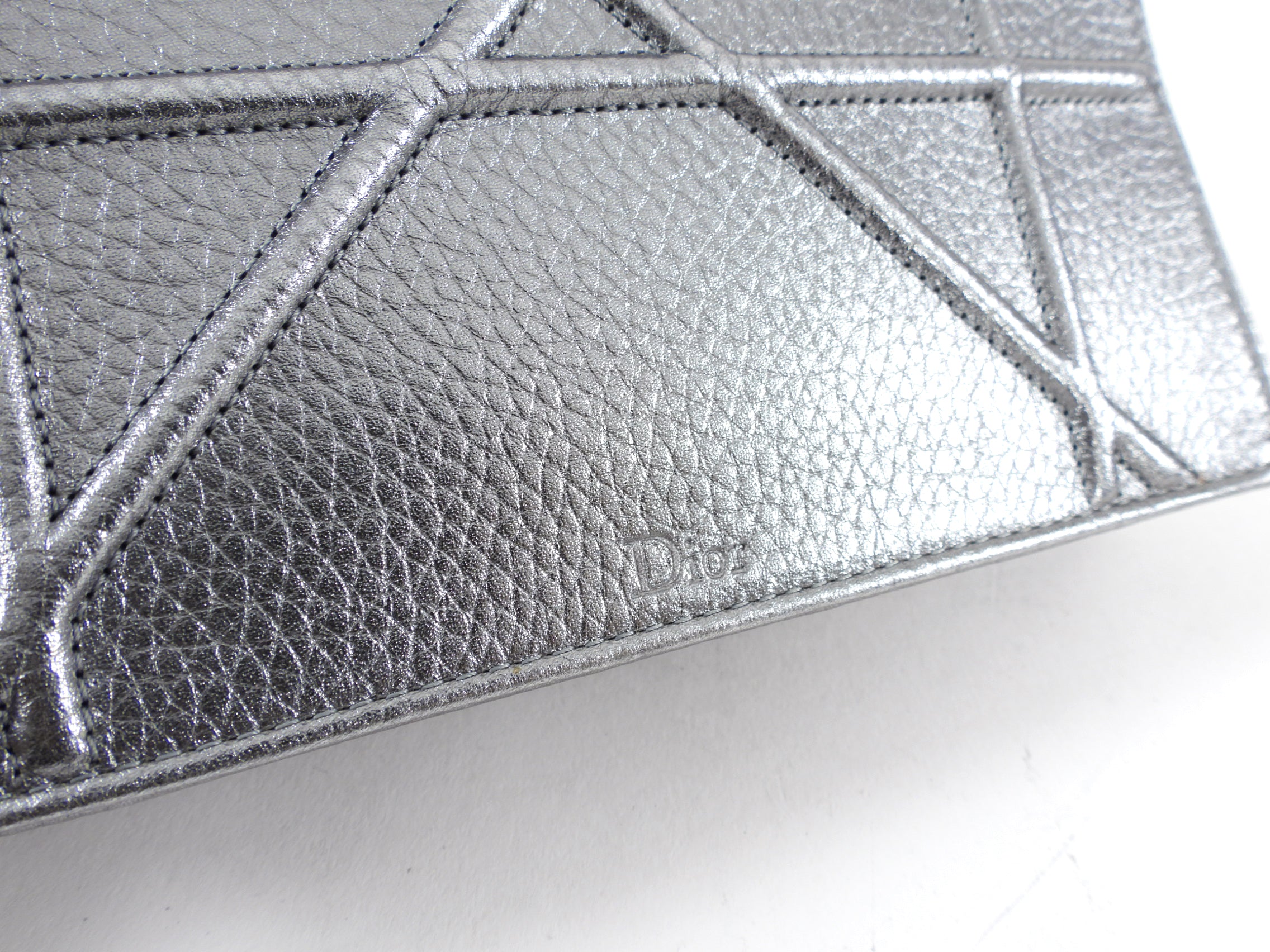 Diorama Metallic Grey Silver Calf Leather Crossbody Wallet on Chain Bag - Perfect for Evening Parties, Date Nights & Special Occasions