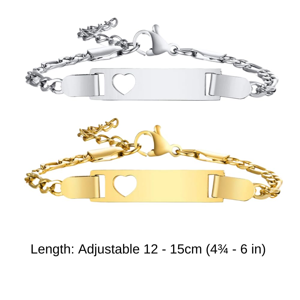 Personalized Adjustable Hand Stamped Name Bracelet - Custom Engraved Bar Charm in Gold, Silver, Rose Gold & Black - Baby Name Jewelry Gift for Mom, Daughter, Sister - Perfect for Birthdays, Anniversaries & Mother's Day