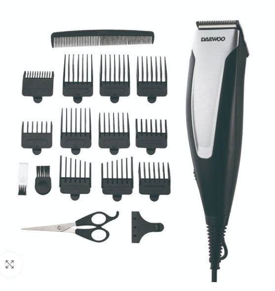 Daewoo DHC 2103 Professional Hair Clipper Kit - 16-in-1 Hair Trimmer Set with Adjustable Blades, 220V-240V, 50/60Hz for Home & Salon Use | Perfect for Men's Grooming, Beard Trimming, and Hair Cutting