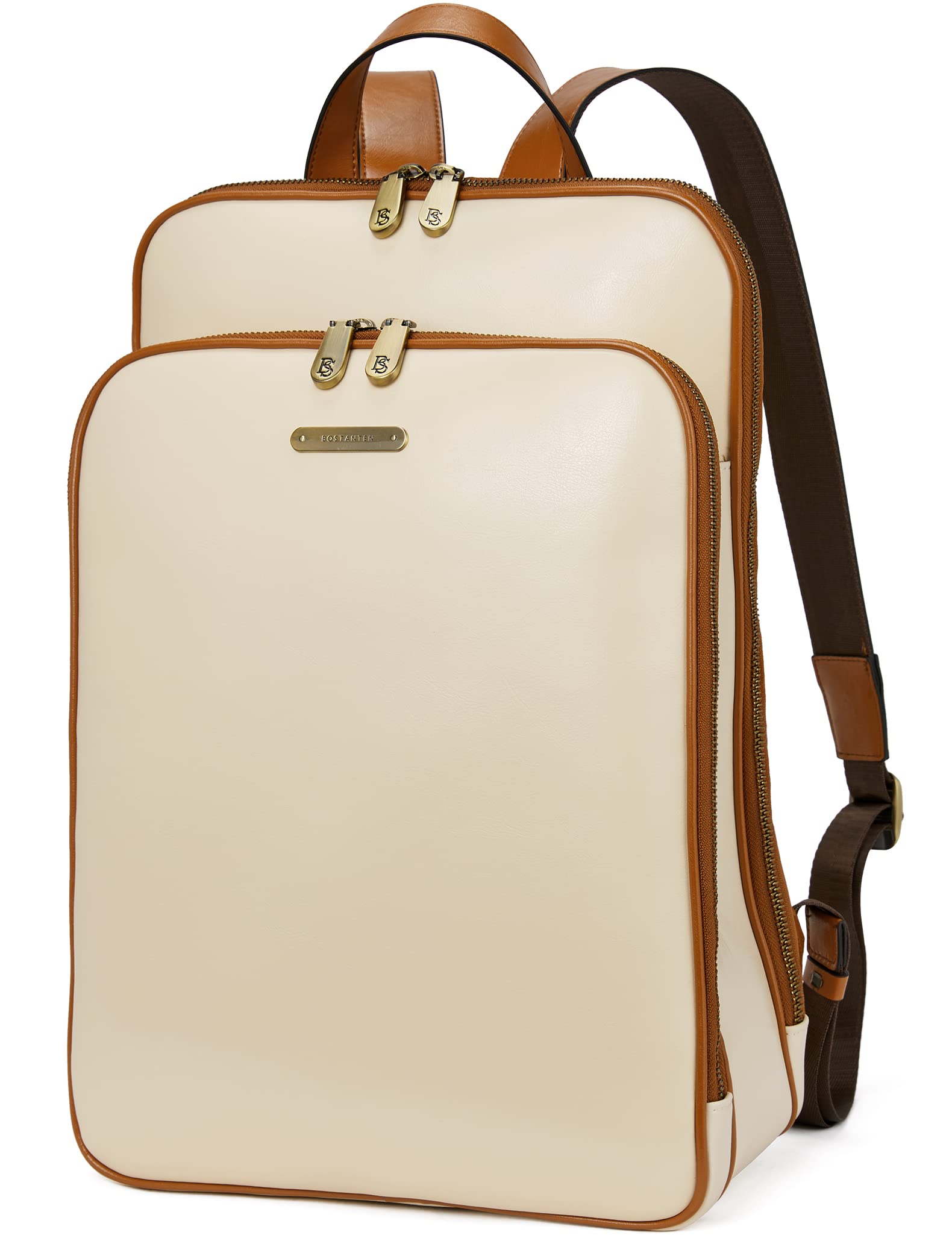 BOSTANTEN Women's Leather Laptop Backpack 15.6 Inch - Vintage Business Computer Bag for Work, College & Travel - Durable Large Daypack for Professionals & Students