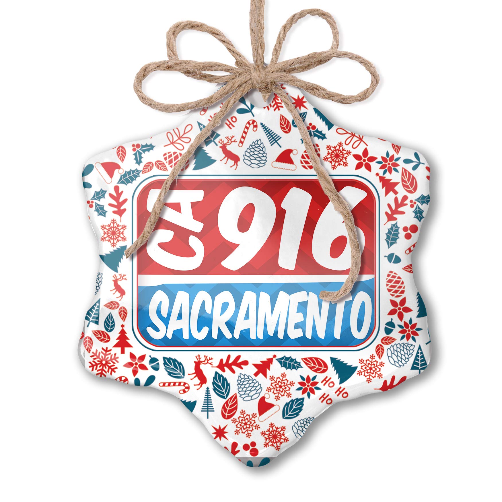 Handmade Christmas Ornament - Patriotic Red White Blue Decor for Tree - Perfect for Holiday Home Decor in Sacramento CA | Xmas Gifts & Party Decoration