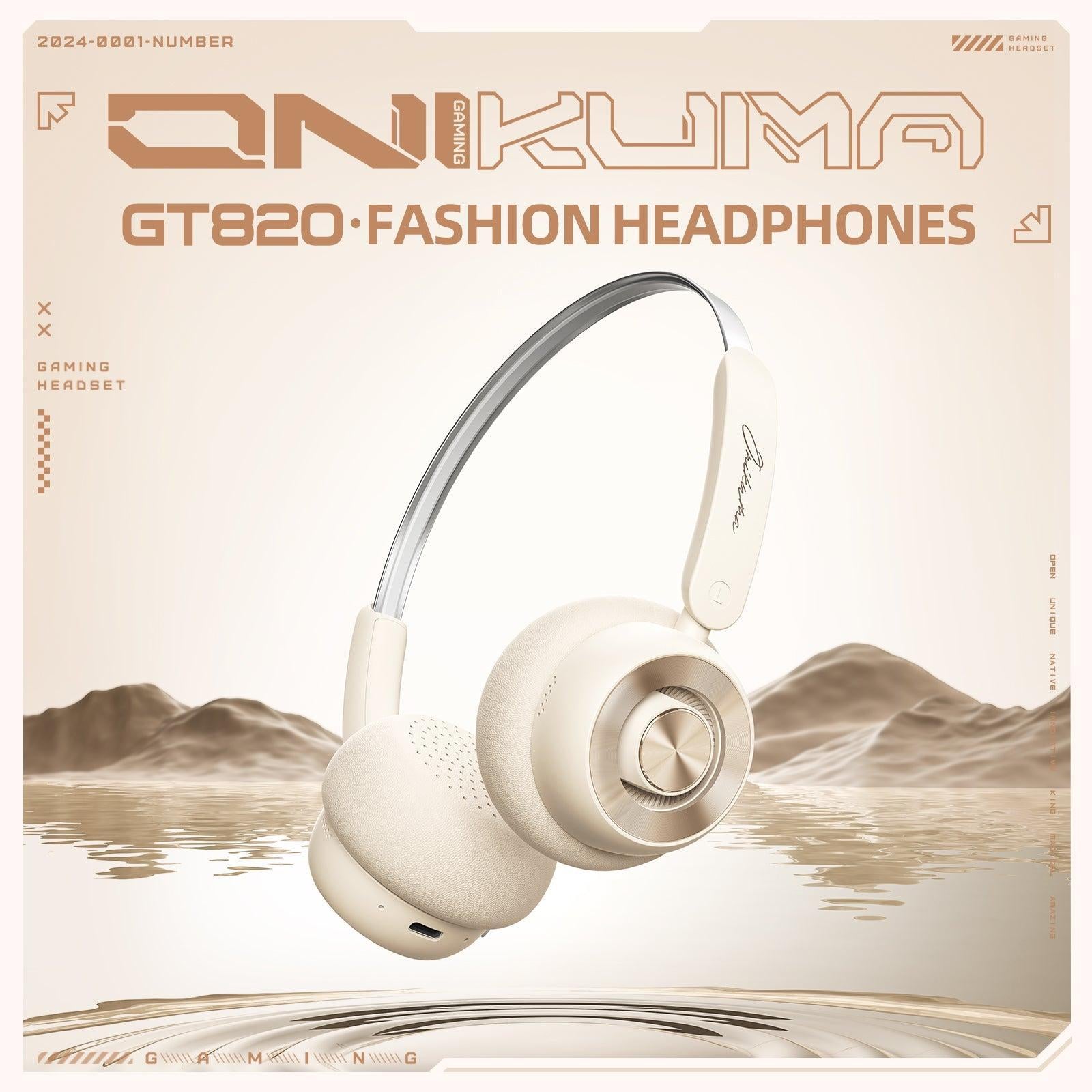 ONIKUMA GT820 Wireless Bluetooth Headphones - Lightweight Over-Ear Gaming Headset with Mic for PC, PS5, Xbox - Perfect for Gaming, Music & Online Classes