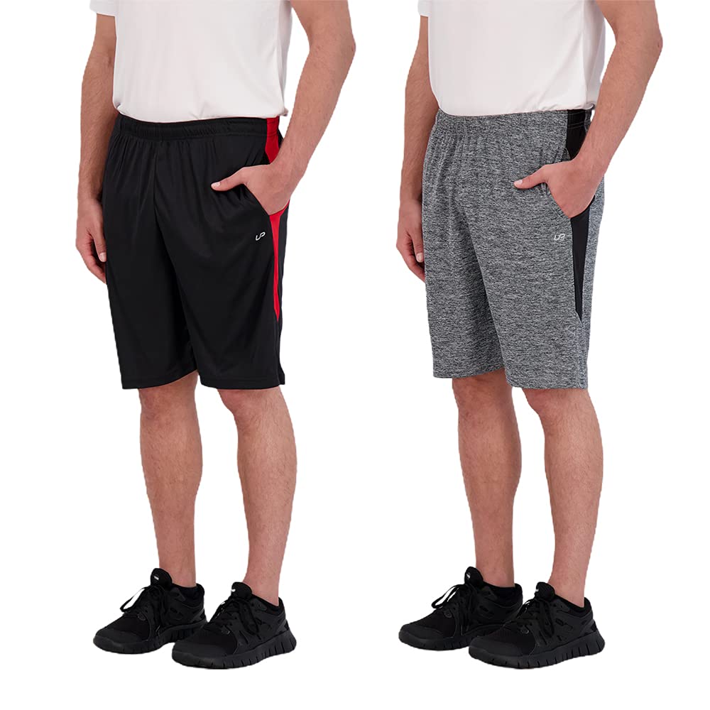 Unipro Men's Basketball Shorts with Pockets - 2 Pack Quick Dry Athletic Mesh Gym Shorts for Men | Workout, Training & Casual Wear | Perfect for Basketball, Running & Gym Activities