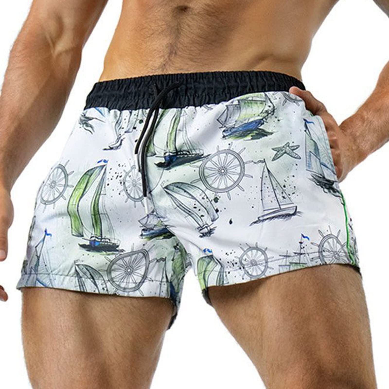 Men's Fashion Print Shorts for Spring & Summer - Breathable Streetwear, Gym & Outdoor Sports Shorts with Tie Pockets - Perfect for Running, Workouts & Casual Wear