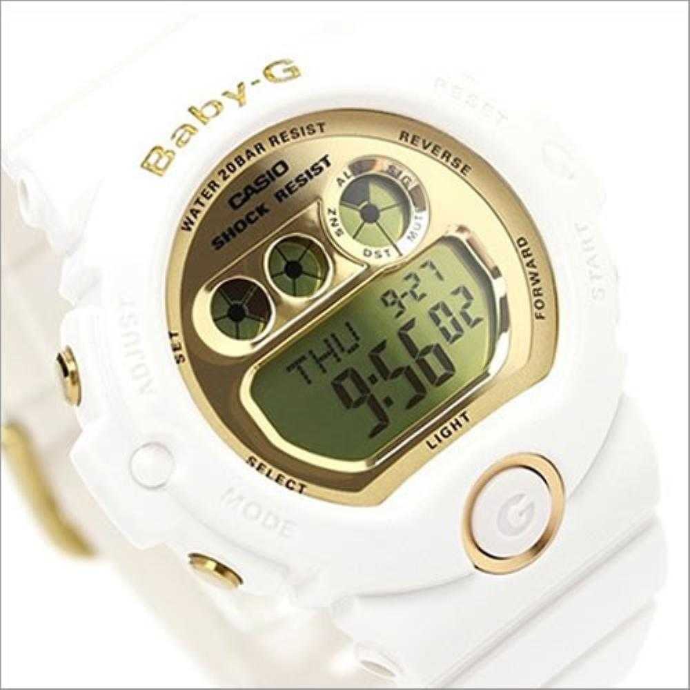 CASIO BABY-G BG 6901 7DR Women's Digital Quartz Watch - White Resin Band, Shock Resistant, 200M Waterproof - Perfect for Swimming, Sports & Outdoor Activities